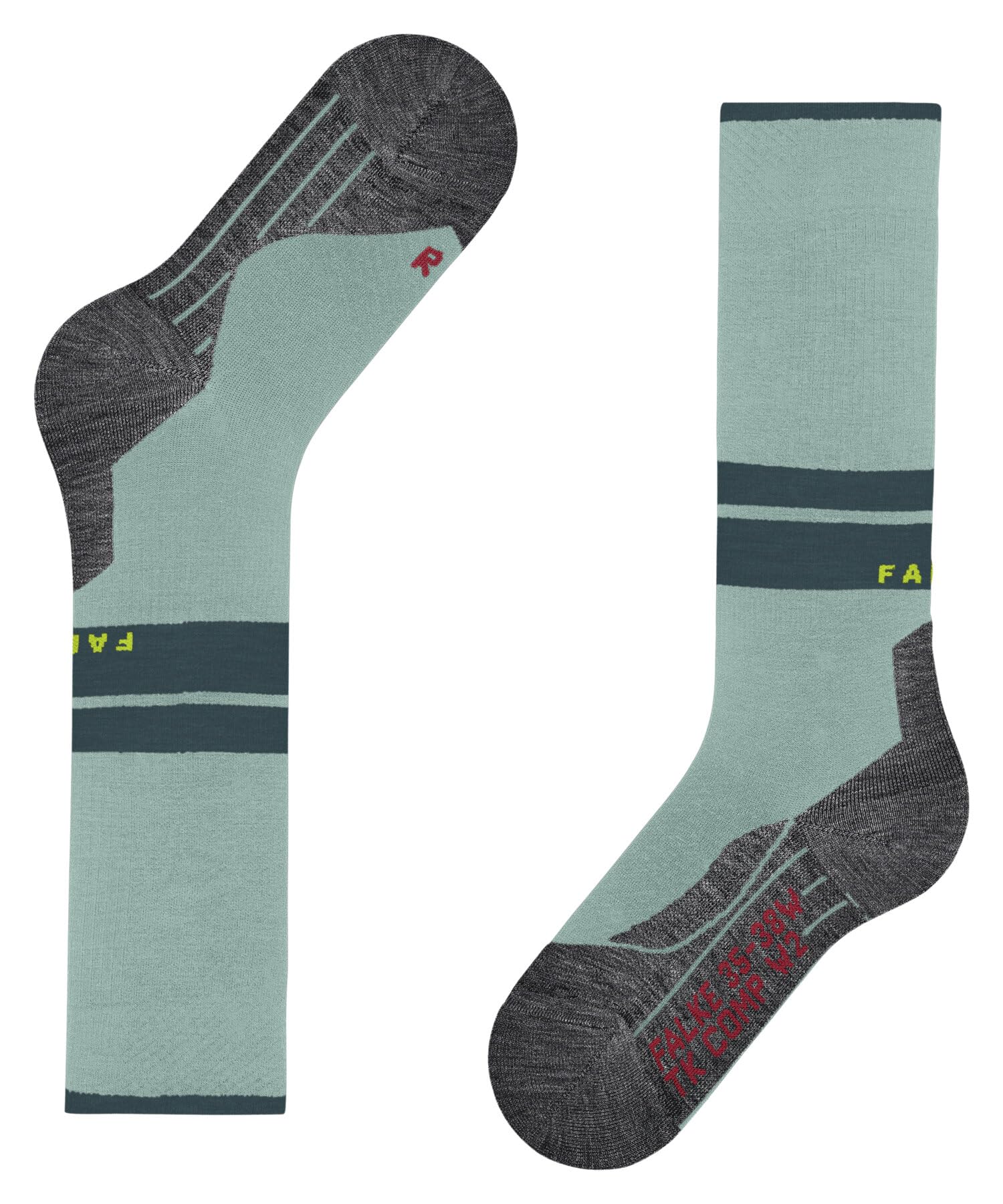 FALKE TK Compression W Kh laine fil fonctionnel 1 paire, Chaussettes de randonnée Femme, Vert Mint 7630 - Tour de mollet W1, 39-42 W1