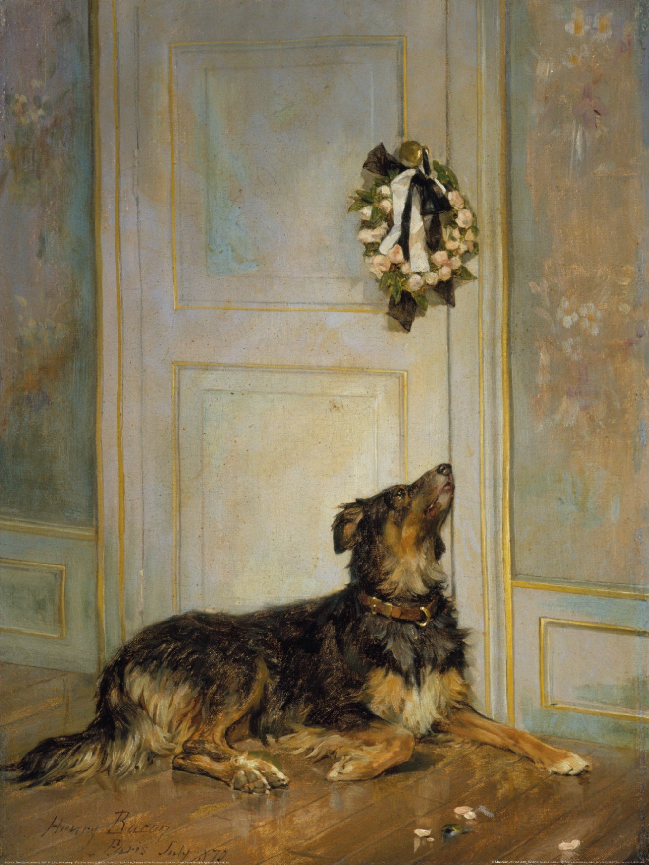Pôster impresso de arte Dog In Mourning de Henry Bacon 81 x 61 cm
