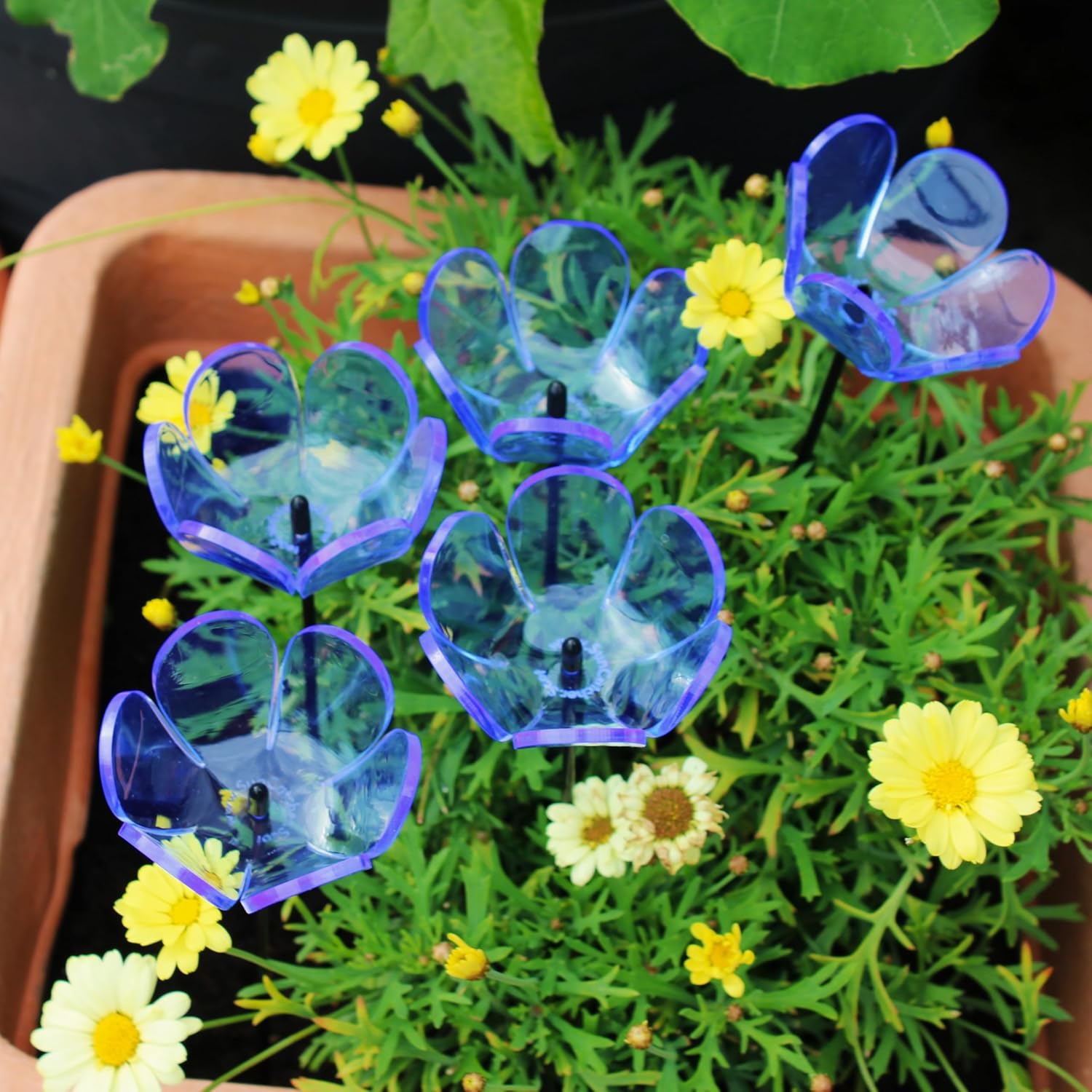 Set of 5 'Tulip' Small SunCatcher Garden Décor Ornament, Yellow