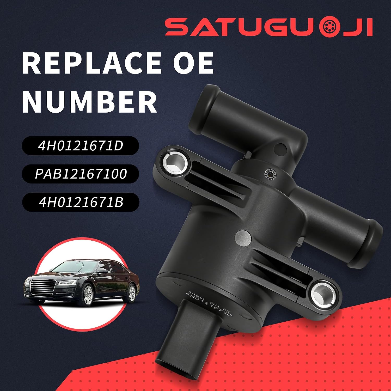 4H0121671D Heater Control Solenoid Valve with Connector Fit for Audi A3 A4 A5 A6 A7 A8 Q3 Q5 Q7 Q8 S3 S6 S7 S8 RS7 TT fit for VW Golf Atlas Jetta GTI 4H0121671B