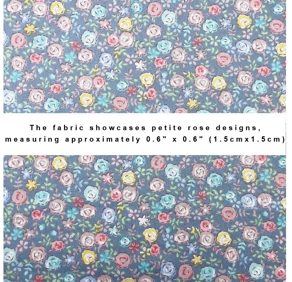Lot De 20 Carrés De Coton Patchwork 5 Pouces (environ 12,7 Cm) - Couleur Crème Pâle Avec Lien Bleu - Pour Quilting Et Couture