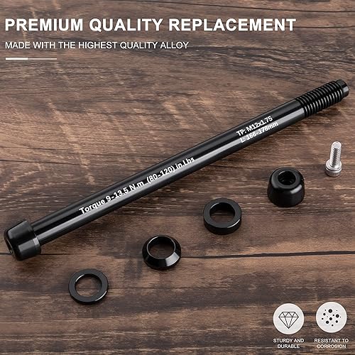 Miniatura 8 de Ejes pasantes de 0.472 pulgadas para entrenadores de bicicleta, adaptador de eje pasante M12 x 1.51.75 para entrenamiento de fijación de rueda