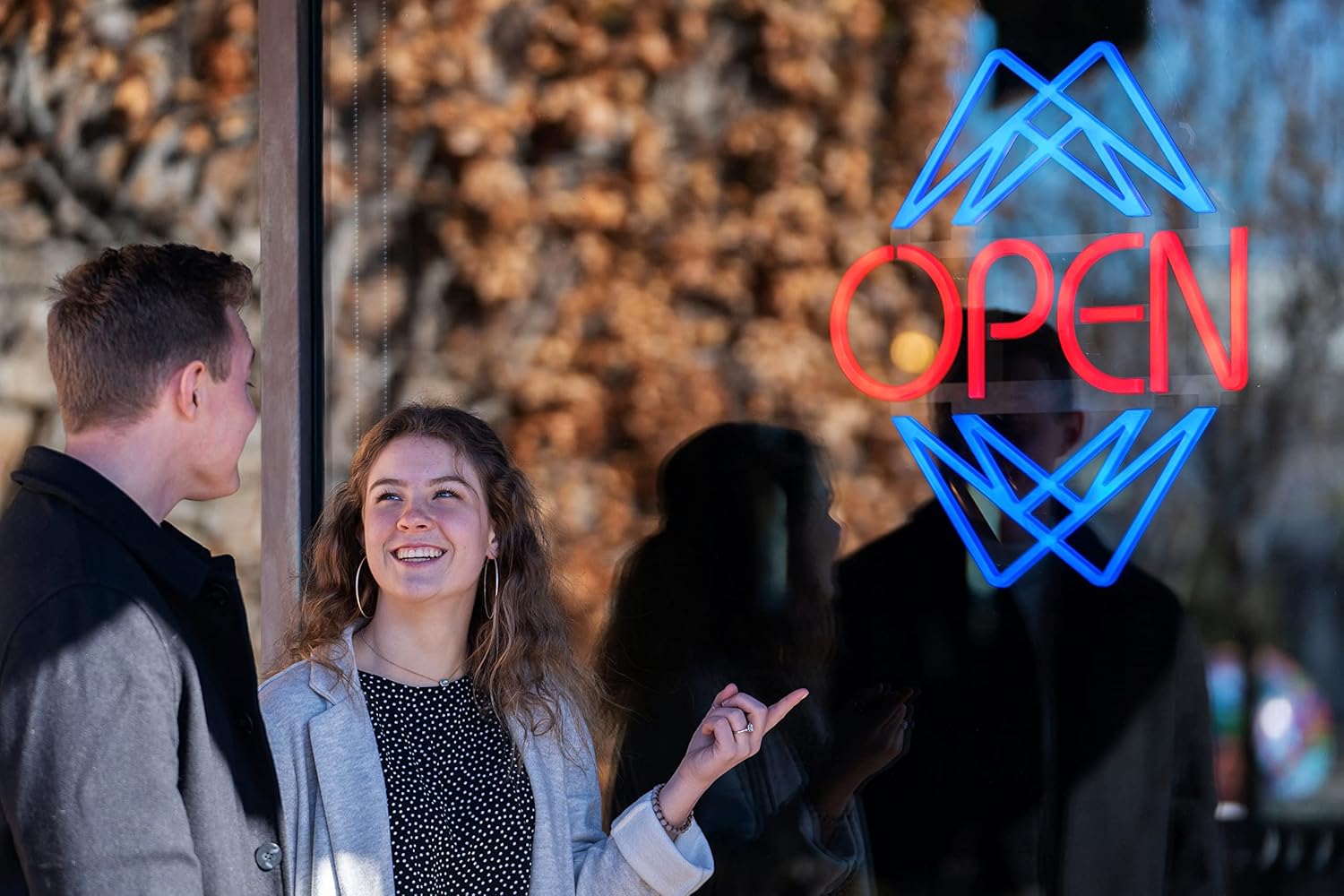 Open Sign for Business with 49 Color Combinations – ULTRA BRIGHT LED Neon Sign Visible Day and Night – Large Window Sign – by Element Lux Signs – 20 x 22in - Image 9