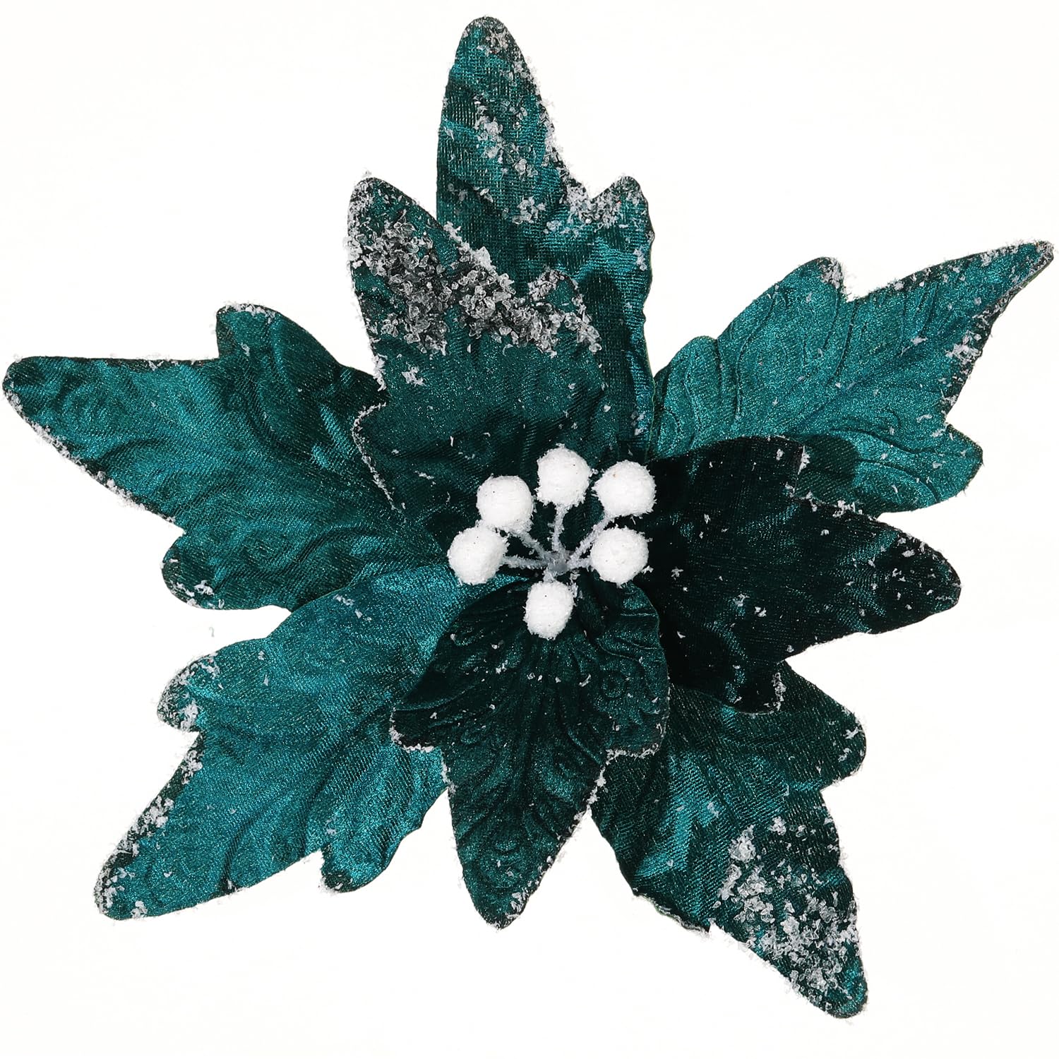 GL-Turelifes Flores de Navidad grandes de 11.8 pulgadas, 6 piezas de flores artificiales de Pascua de terciopelo para árbol de Navidad, adornos florales plegables para decoraciones de Navidad, fiesta