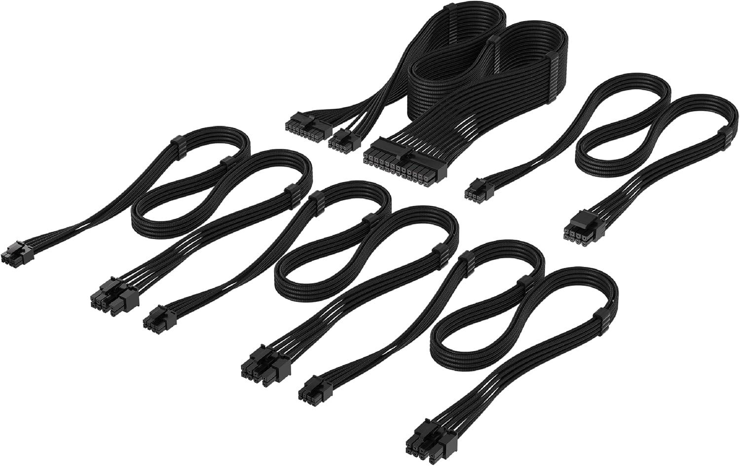 Corsair Elite Premium Type 4 Individual Sleeved PSU Cable Starter Kit – Low-Profile Cable Combs, Triple-Mesh Paracord Sleeve, Compatible Type 4 PSUs – Black