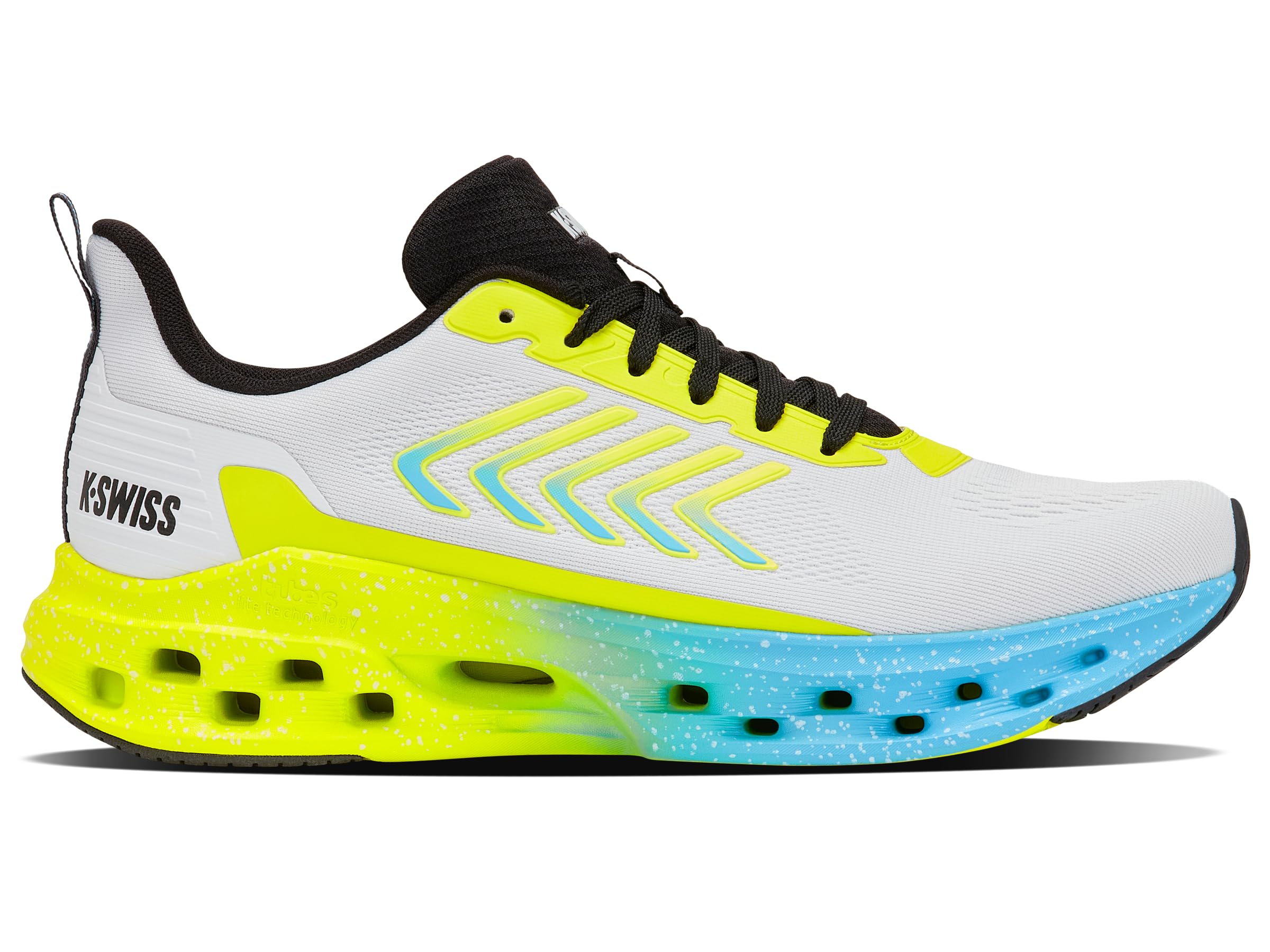 K-Swiss White/Black | Melrose Tubes Lite | Beauty/Evening Primerose/Aquarius Mens Size 8