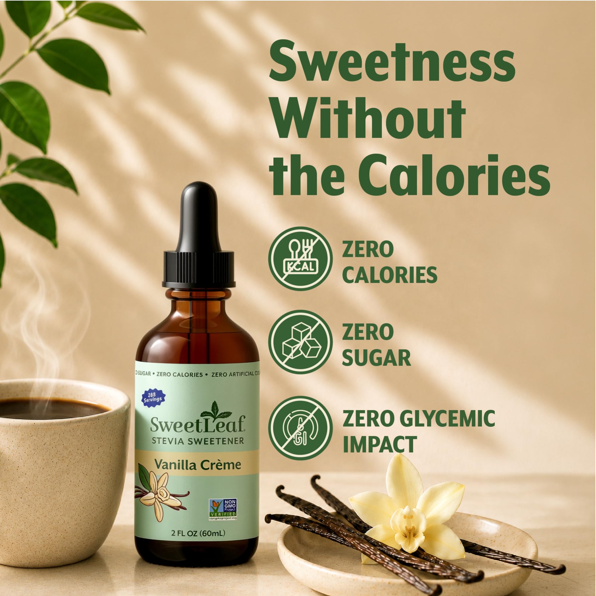 SweetLeaf SteviaClear Liquid Vanilla Creme 60ml, 60 g