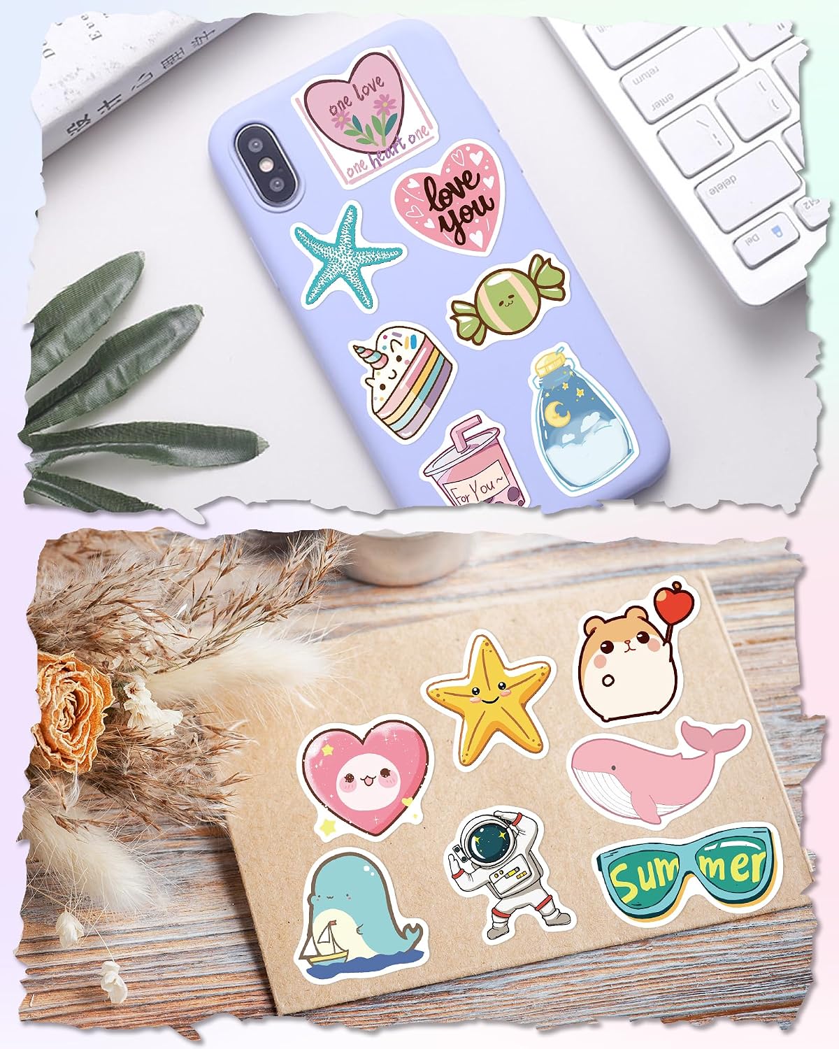 600 Pcs Stickers for Kids, Cute Vinyl Waterproof Stickers for Water Bottle
