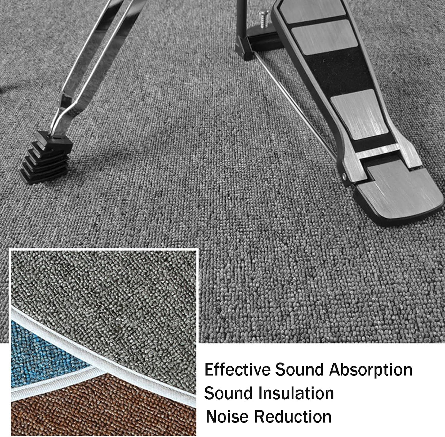 Drum Mat Sound Absorbent, Soundproof Drum Carpet, Professional Drum Rug, Round Rug Drum Mat Non-Slip Pads, Jazz Drum Electronic Drum Drum Kit Rugs, Bass Drum Snare Mats(Color:#5)