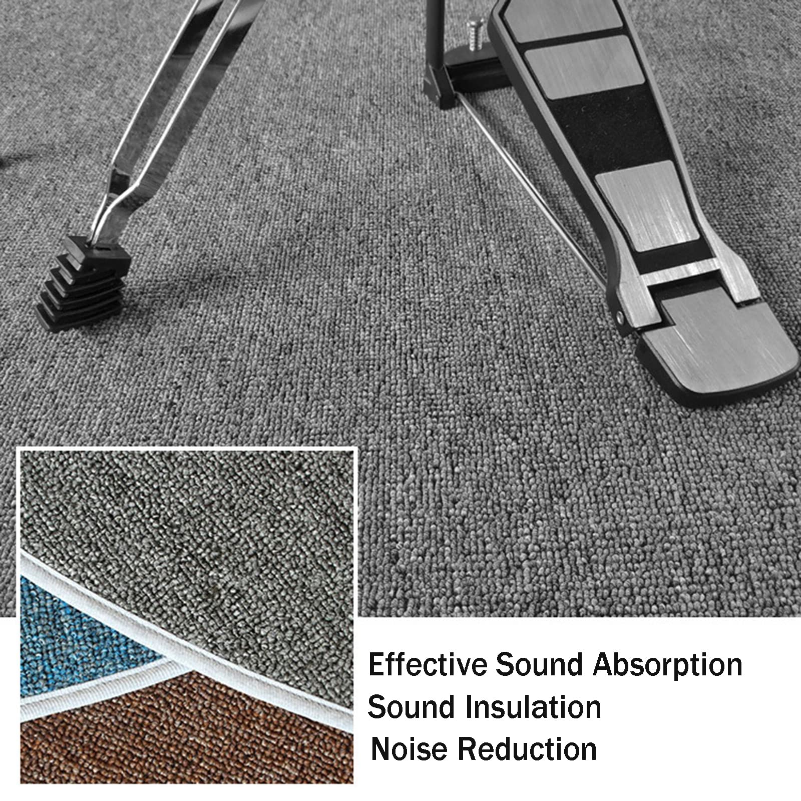 Tappeto Fonoassorbente Batteria, Tappeto per Batteria 200x160 cm, Tappeto Isolante Acustico Pavimento, Tappetino Insonorizzato Antiscivolo per Grancassa Rullante Tamburo Jazz Tappetini(Color:Nero)