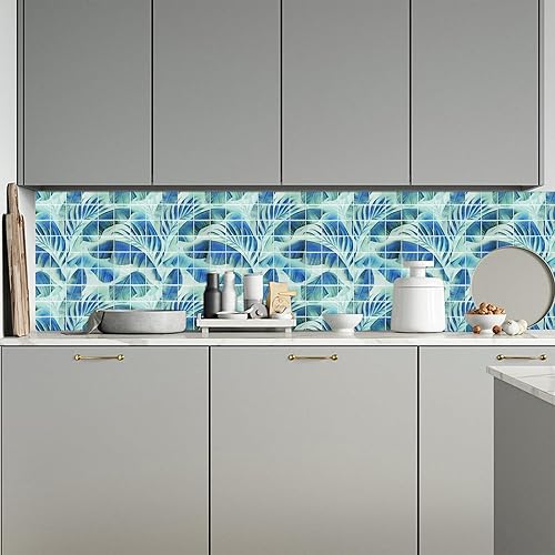 Miniatura 7 de Protector contra salpicaduras para despegar y pegar, azulejos autoadhesivos 3D grises para cocina, baño, azulejos de pared aptos para inquilinos (12