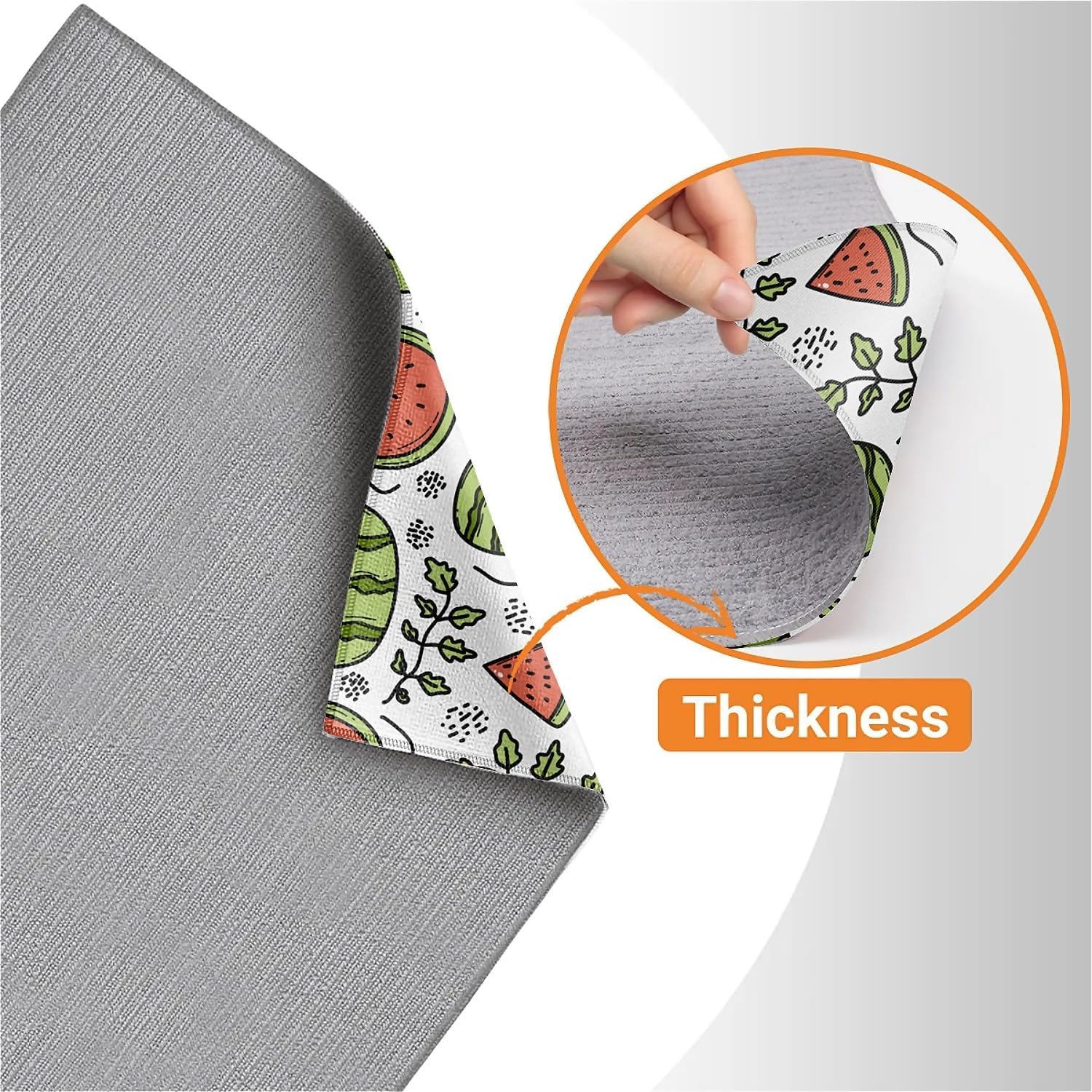 Cute Watermelon Dish Drying Mat For Kitchen Counter, Super Absorbent Microfiber Dish Drying Pad, Kitchen Gadgets For Easy Clean Multi-Use Large 18"x24" image 4