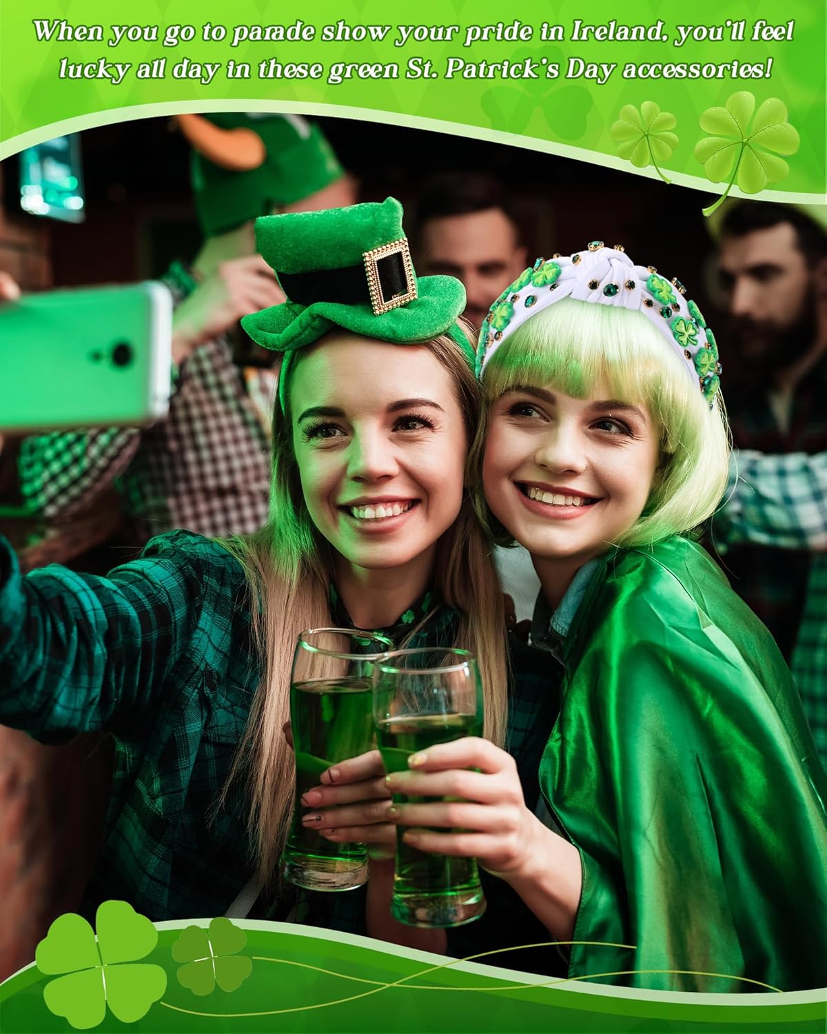 Zeyune 2 Pcs Valentine‘s Day Headbands for Women Valentine Beaded Heart Headband Jeweled Rhinestone Knot Hair Accessories Mardi Gras Outfit for Holiday Gifts(Pink and White) - Image 6