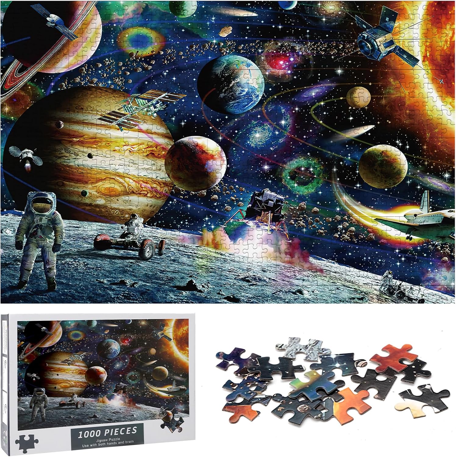 APOMOONS Puzzle 1000 Pieces, Puzzle Adults, 1000 Pieces Puzzle for Adults and Children, Impossible Puzzle, Puzzle Gift, Clever Puzzle, Puzzle Colourful Puzzle with Solar System Motif
