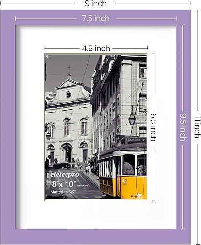 Vista 254 de eletecpro Juego de 10 marcos de fotos de 8 x 10 pulgadas, collage de fotos, decoración de pared, fotos de 5 x 7 con paspartú o de 8 x 10 pulgadas