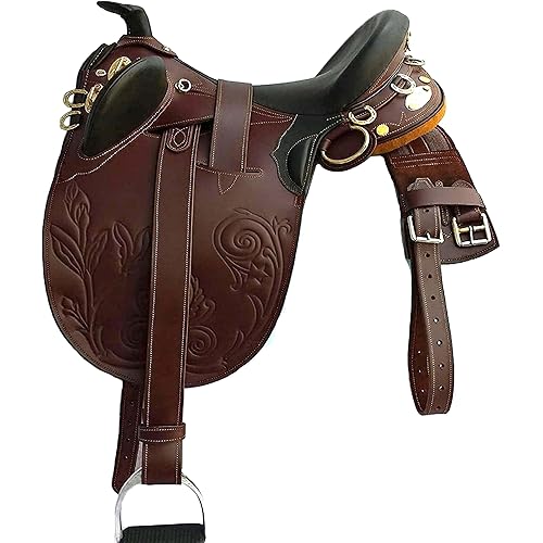 Australian Embossed Horn Black Leather Stock Horse Saddle – Handcrafted with Wide Tree & Regular Tree Premium Australian Style Leather Saddle for Ranch Work.