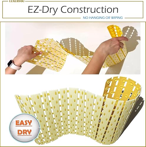 Miniatura 4 de Alfombrilla antideslizante para bañera  Alfombrillas de ducha de doble capa con ventosas  Drenaje mejorado, secado EZ-Dry, tapete de bañera de