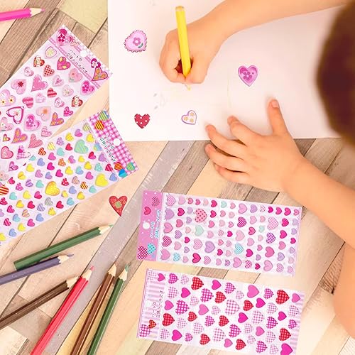 Miniatura 3 de Adhesivos de Corazón Esponjoso para Manualidades de Niños, Hojas de Adhesivos 3D para el Día de San Valentín para Tarjetas, Sobres, Decoración de