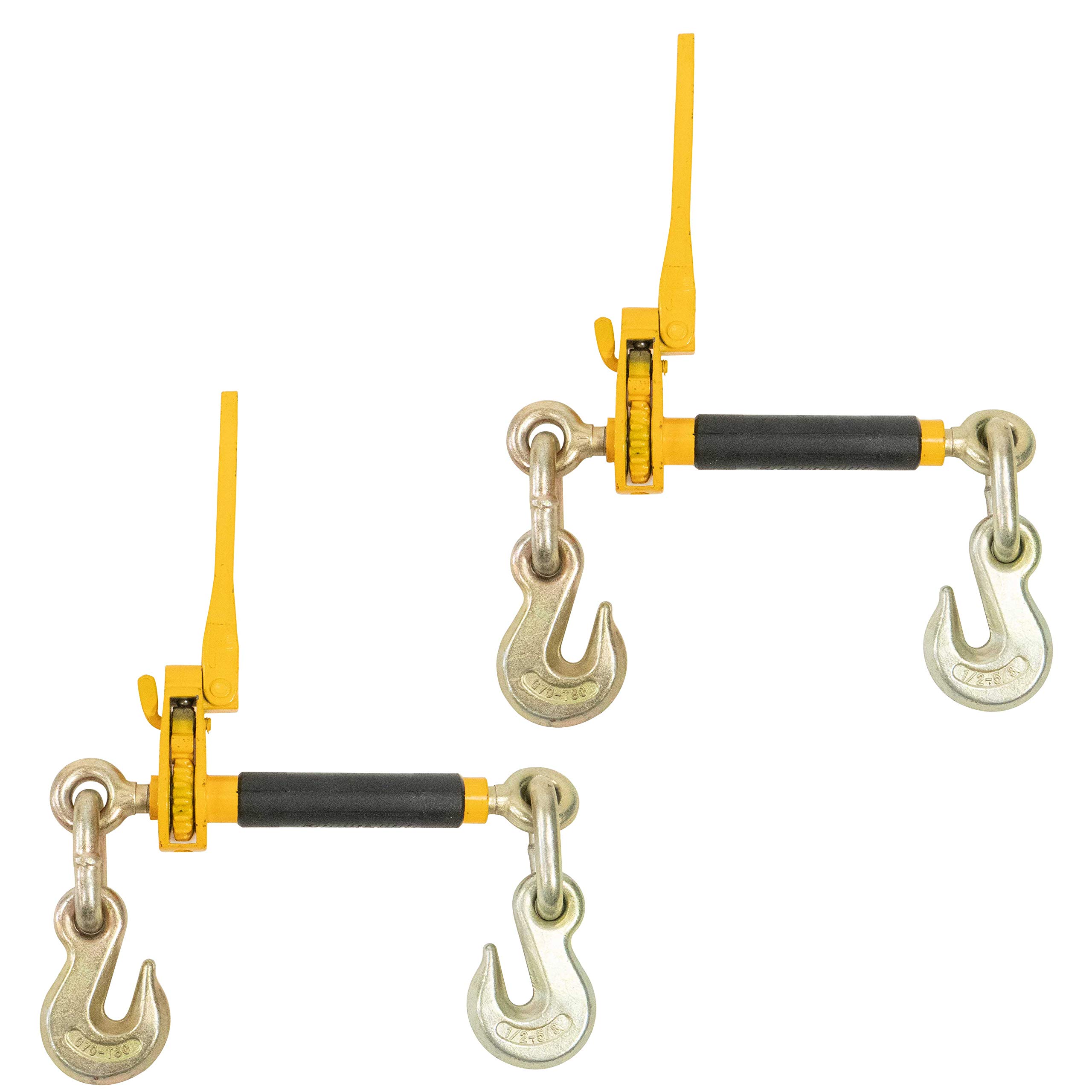 Peerless Quikbinder Ratchet Binders with Folding Handle (2 Pack), 1/2-5/8 Inch Ratchet Chain Binder for Grade 70 or Grade 80 Chain, 18,100 lbs. Working Load Limit, Use for Flatbed Trailer