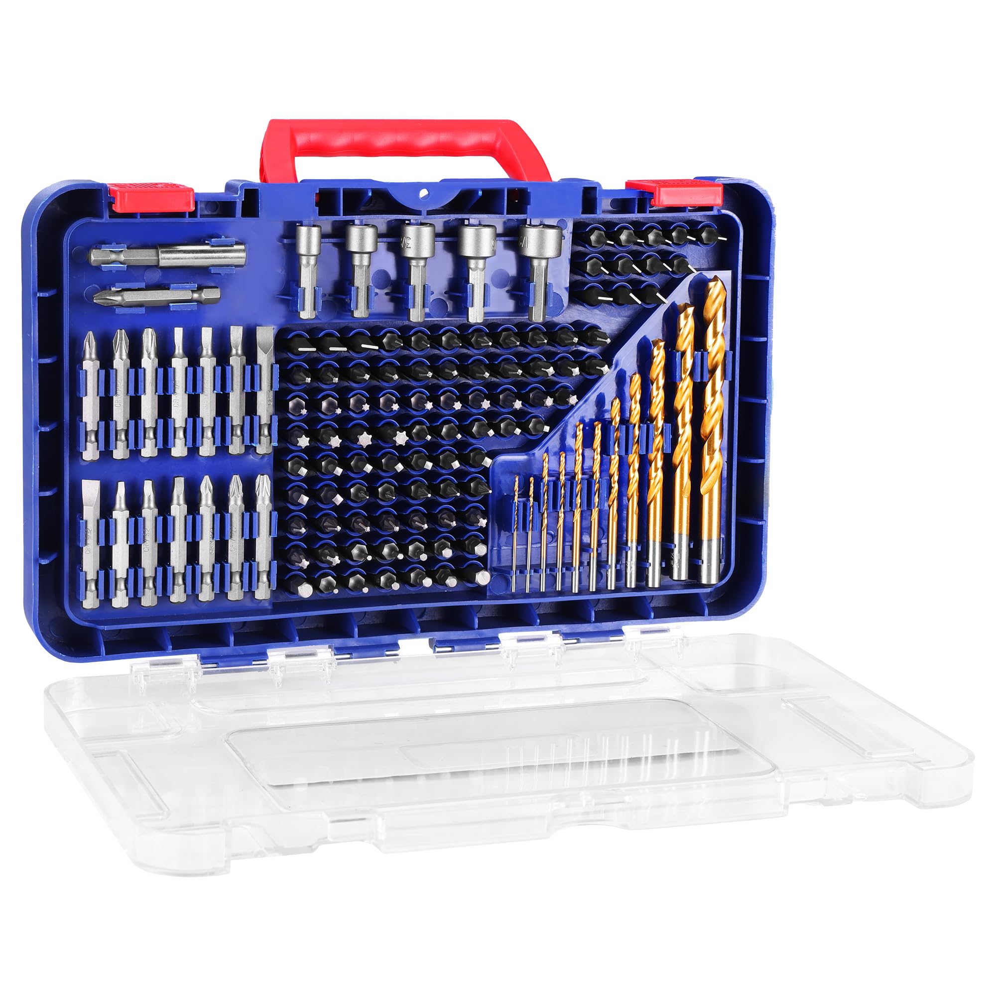WORKPRO Set di punte per trapano, 120 pezzi, set di punte per avvitatore a percussione e set di punte per avvitamento e foratura di legno e metallo, con custodia, gambo esagonale da 1/4"