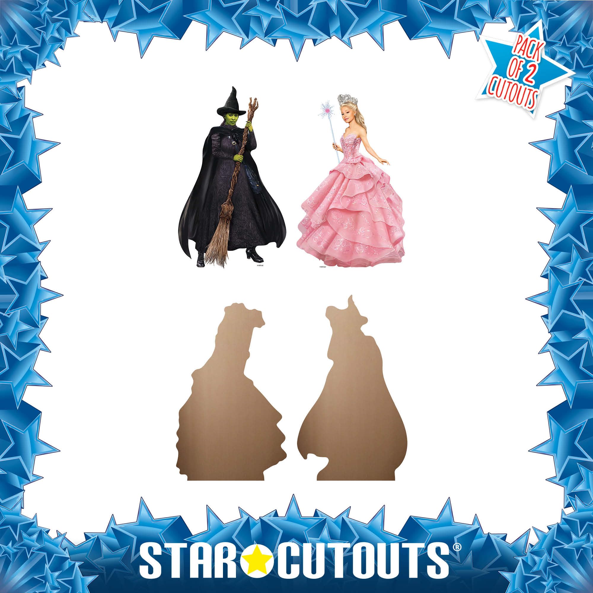 Star Cutouts SC4642 Wicked Duo Glinda & Elphaba - Recortes de cartón de 31 cm, 2 Unidades, Ideal para Fiestas, cumpleaños y decoración de Habitaciones