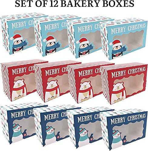 Miniatura 18 de Perfect Occasion Cajas de galletas de lunares, paquete de 12 unidades, cajas de galletas de lunares pastel con ventana, para Pascua, cumpleaños