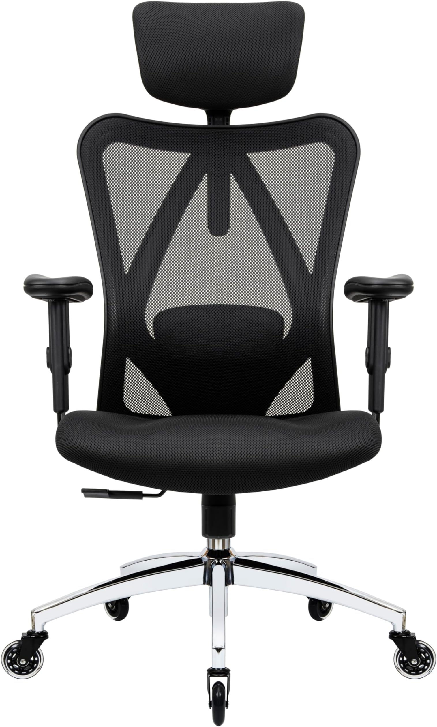 - Duramont Ergonomic Office Chair with Rollerblade Wheels - High Back Breathable Mesh Desk Chair, 4D Lumbar Support, Memory Foam Seat, Adjustable Headrest and Armrests, Reclines, Black