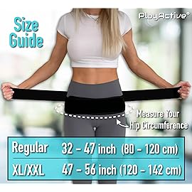 PlayActive Sacroiliac SI Joint Hip Belt - Sciatica Belt and Lower Back Support Brace for Women and Men - Hip Braces for Hip Pain - Pelvic Support Belt, Trochanter Belt for Pain Relief (XL-XXL/Black)