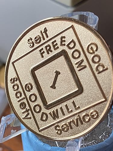 Miniatura 5 de Chip de bronce oficial de Narcotics Anonymous de 1 año NA Medallion