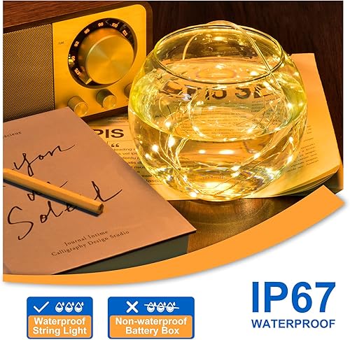 Miniatura 4 de Ostwiki Luces de hadas que funcionan con pilas paquete de 12 mini tiras de luces 20 LED de 33 pies de luciérnaga parpadeante pequeñas luces LED para