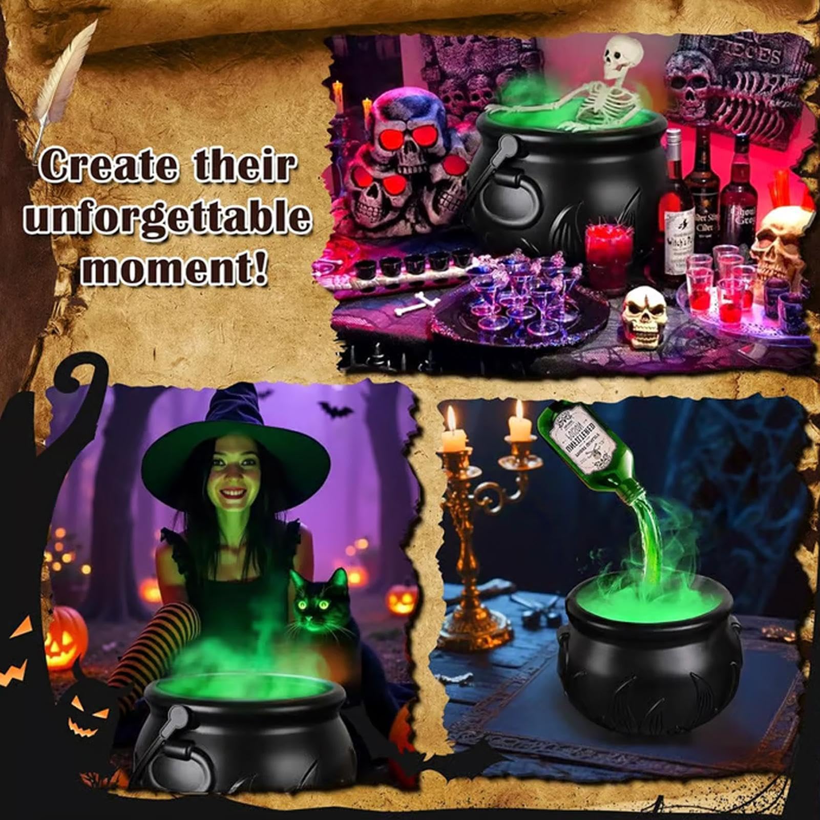 Generisch Halloween Schüssel ativer Vintage Grusel - | Halloween-Party-ationen Für Zuhause, Terrasse, Rasen, Fenster, Wohnzimmer, Küche, Esszimmer, Kaminsims und Theke