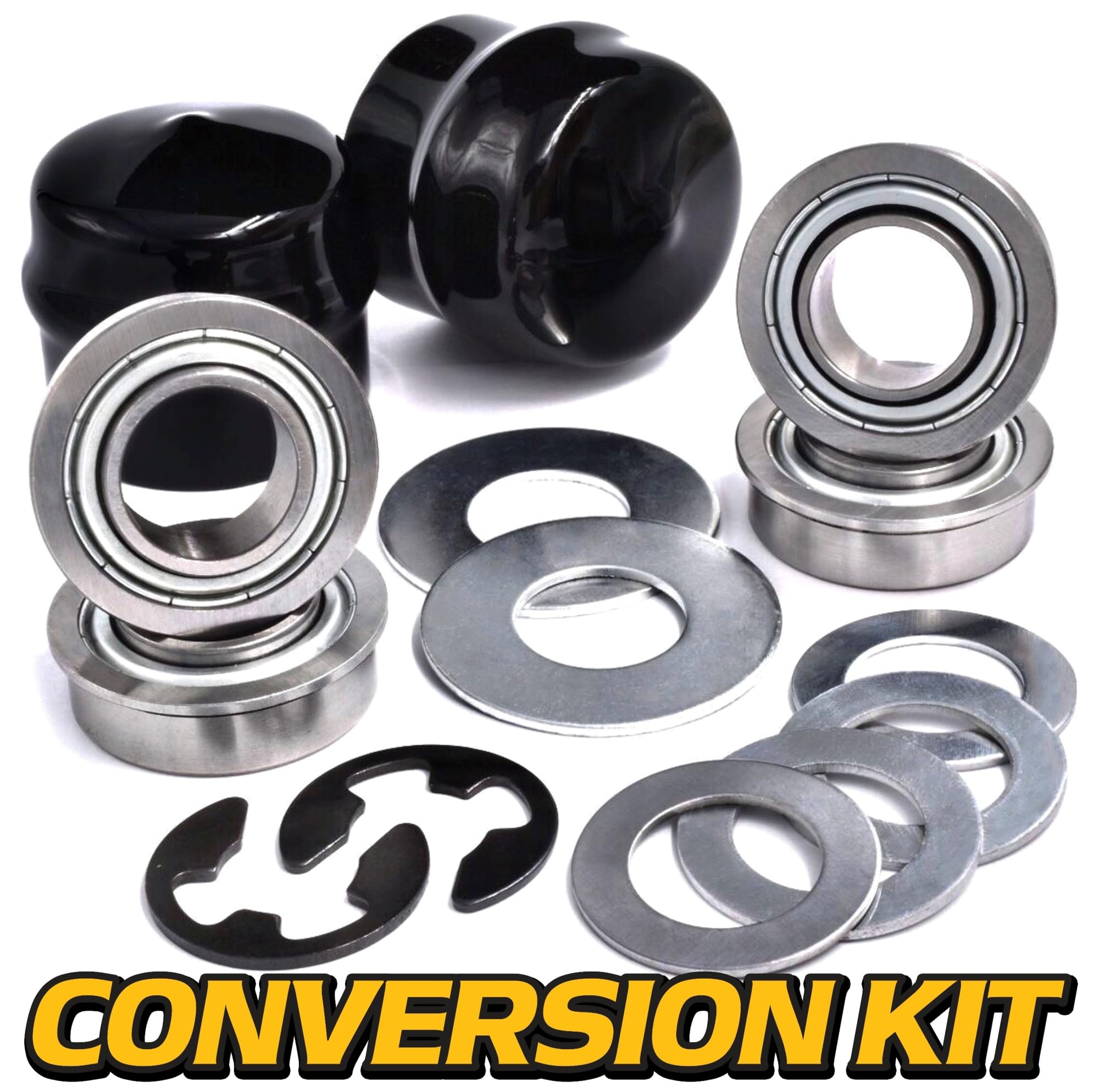 HD Switch Kit de conversión de buje de rueda a rodamiento con todos los accesorios de repuesto, sustituye a Snapper Craftsman Husqvarna Noma Murray 532009040 9040H