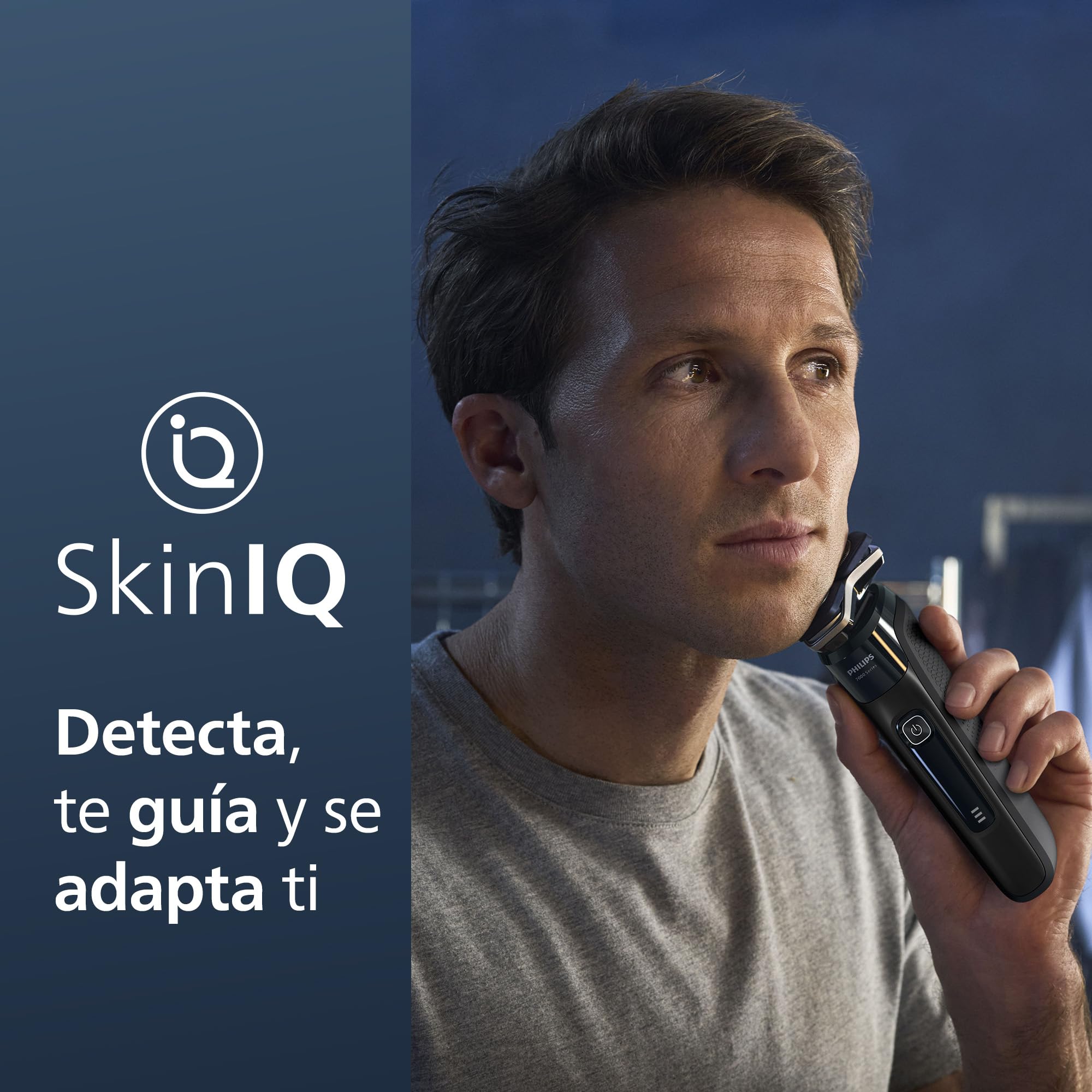 Philips Serie 7000 Afeitadora Eléctrica Hombre, Máquina de Afeitar Barba con Recortadora, 45 cuchillas, 60min de uso, En Seco y Húmedo, Recargable, Centro de Limpieza, Base Carga, S7886/55, Negro