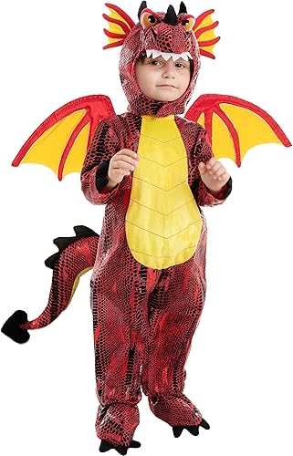 Miniatura 1 de Disfraz de dragón rojo para niños para Halloween o truco de dinosaurios juego de simulación