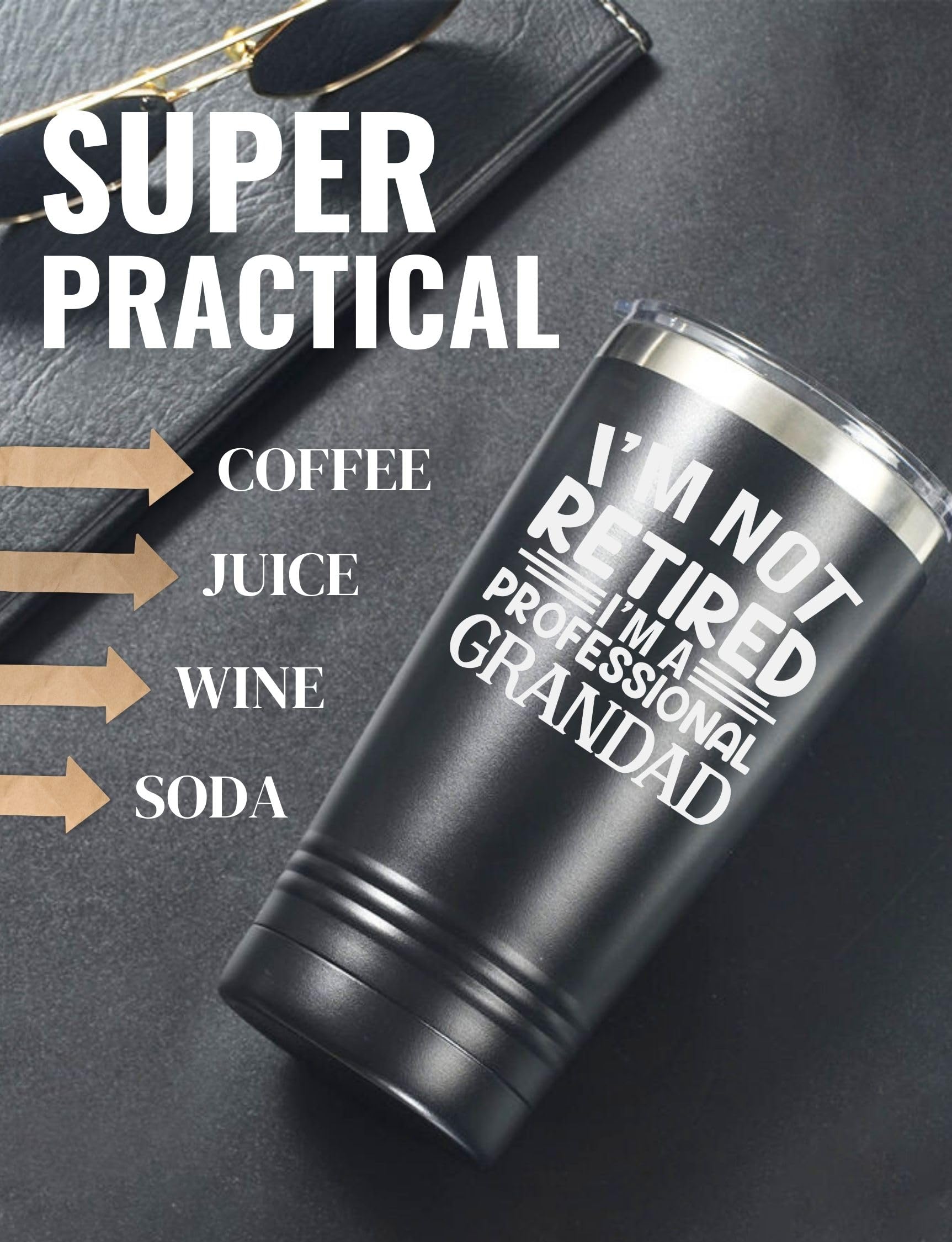 Onebttl Grandad Gifts Tumbler, Grandfather Presents from Granddaughters Grandsons for Father's Day Christmas - Image 2