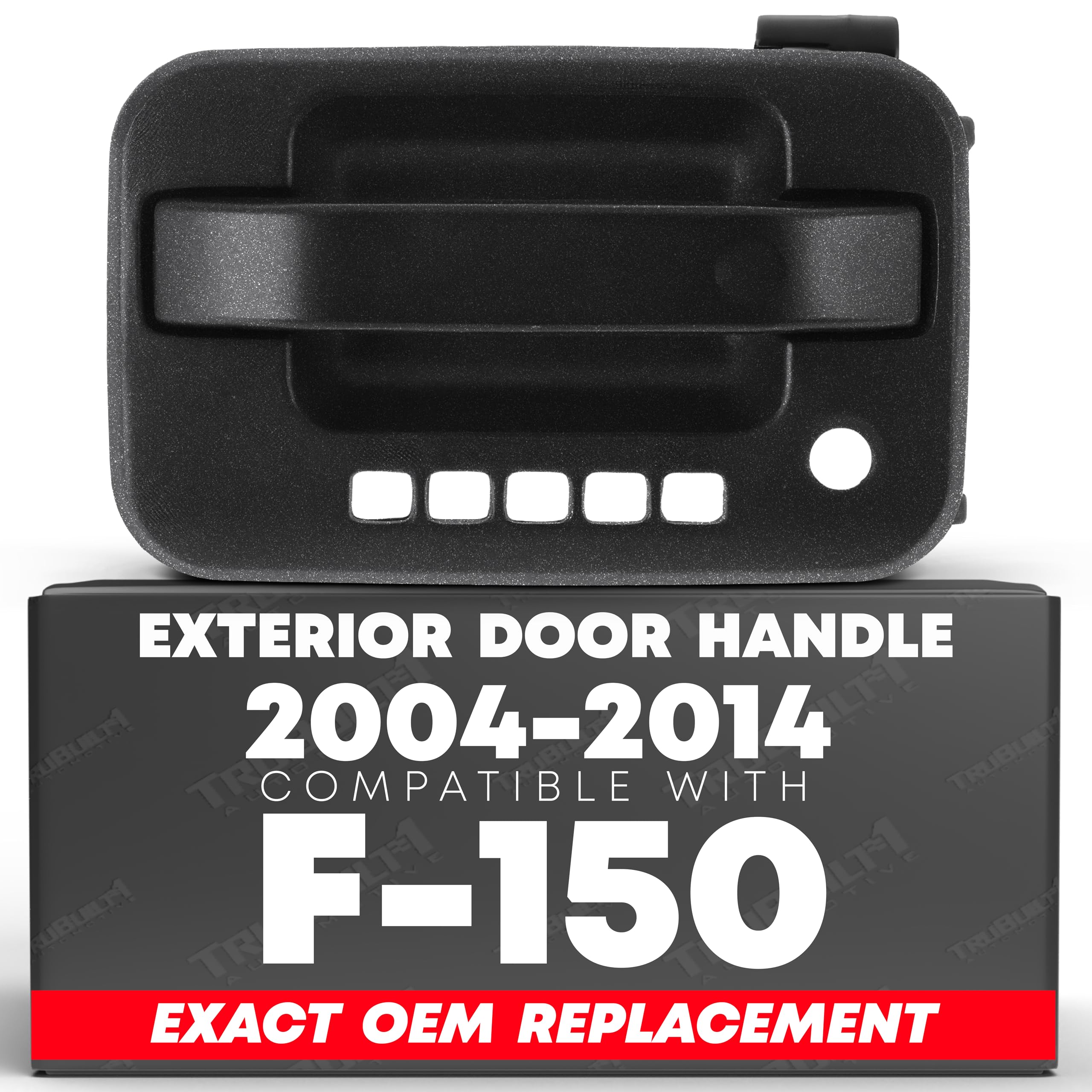 T1A Exterior Front Driver Door Handle Replacement - Compatible with 2004-2008 Ford F-150, 04-08 Ford Lobo, 06-08 Lincoln Mark LT - Textured Black w/Keypad Hole - OEM 9L3Z-1522405-AA