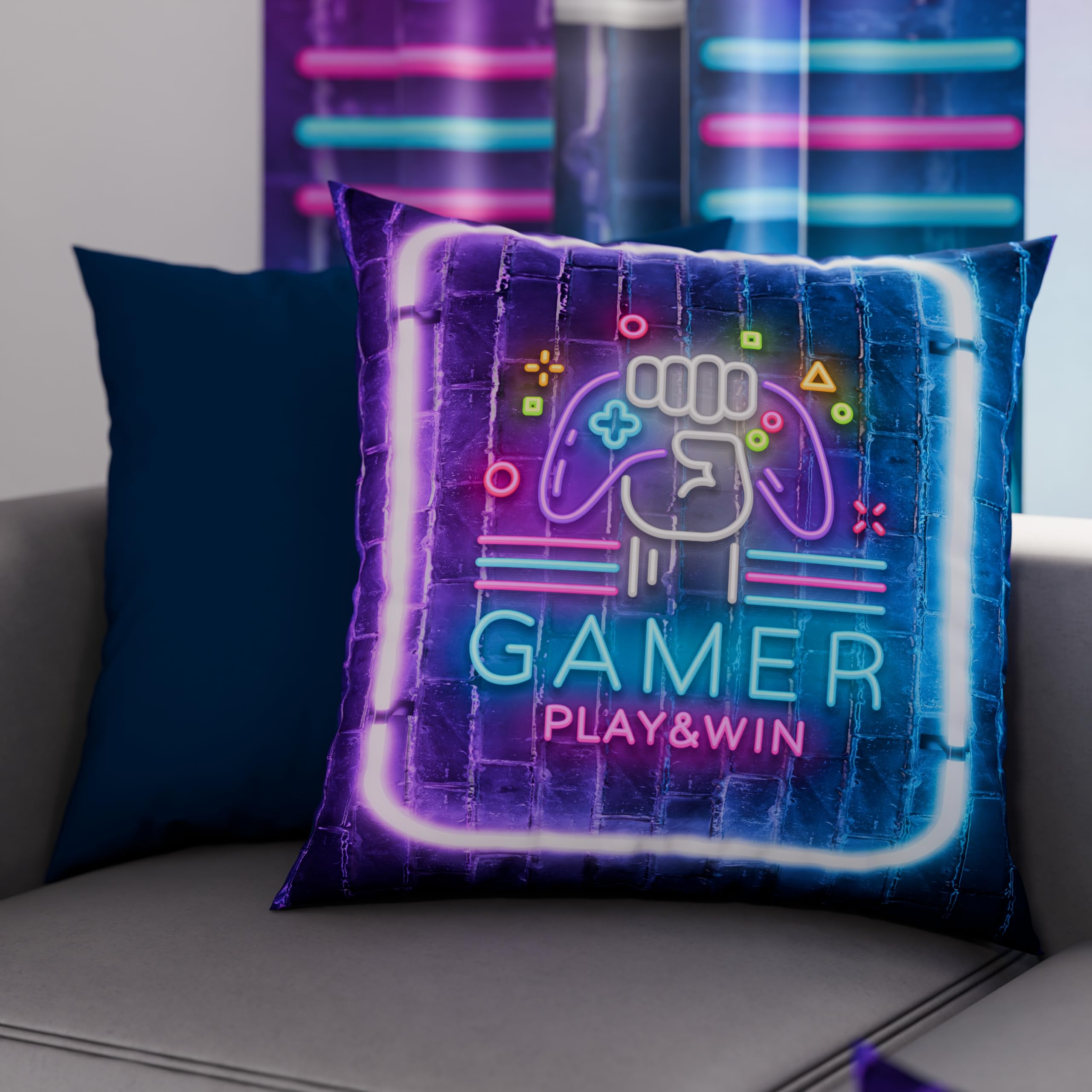 PETTI Artigiani Italiani Cusicni Pair of Pillowcases in Digital Print Winter, Canvas, Gamer, 45 x 45 cm, confezione da 2