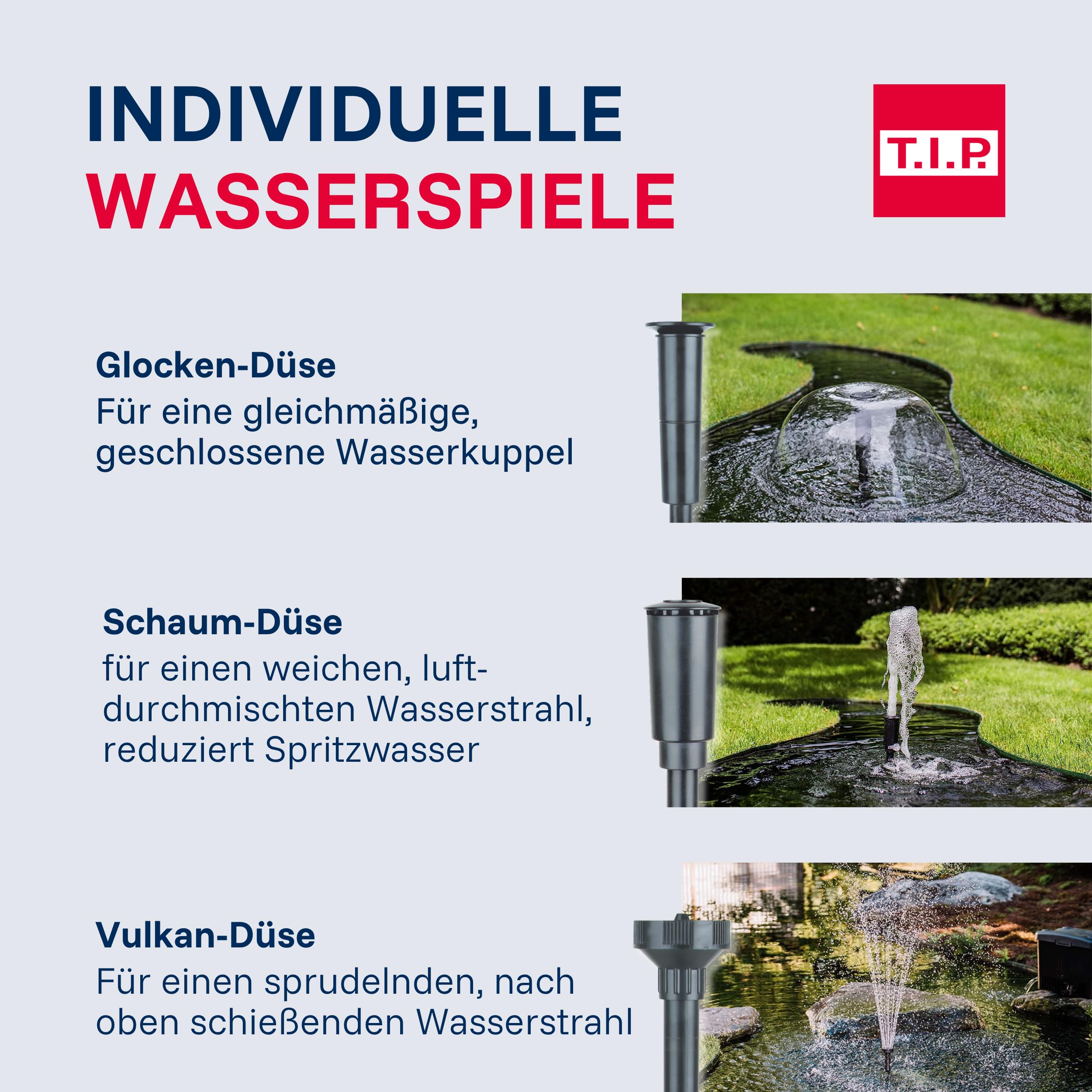 T.I.P. Wasserspielpumpe WPS 2000 R, 2000 l/h, Teichpumpe, Schwarz, einstellbares Teleskoprohr