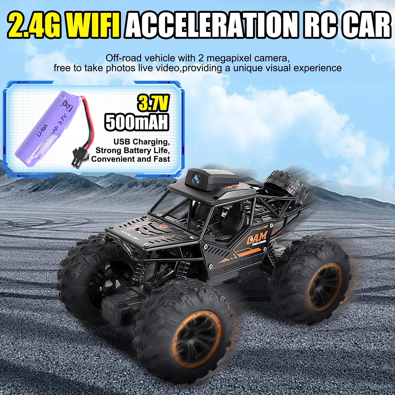 OBEST Remote Controlled Off-Road Car with Camera, 2.4G High Speed