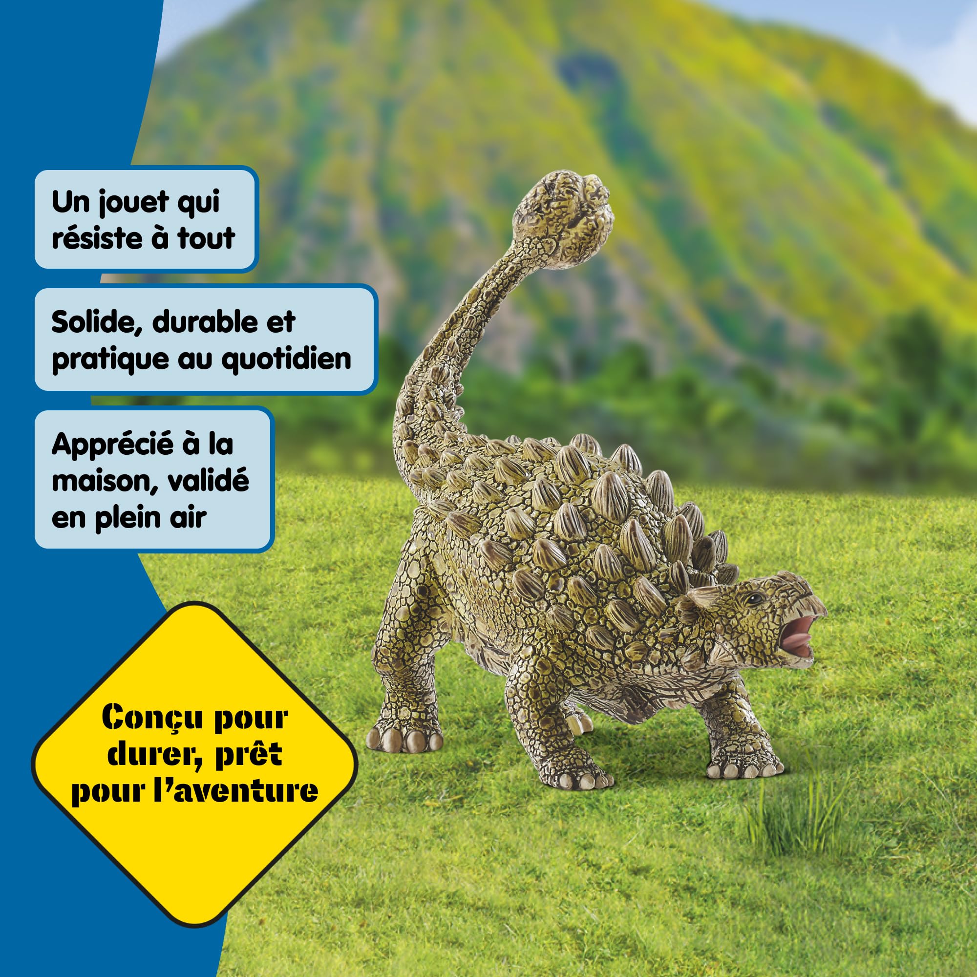 Schleich Dinosaure Ankylosaure 15023 Jouet Fidèle aux Détails Collectionner 14x7x11 cm