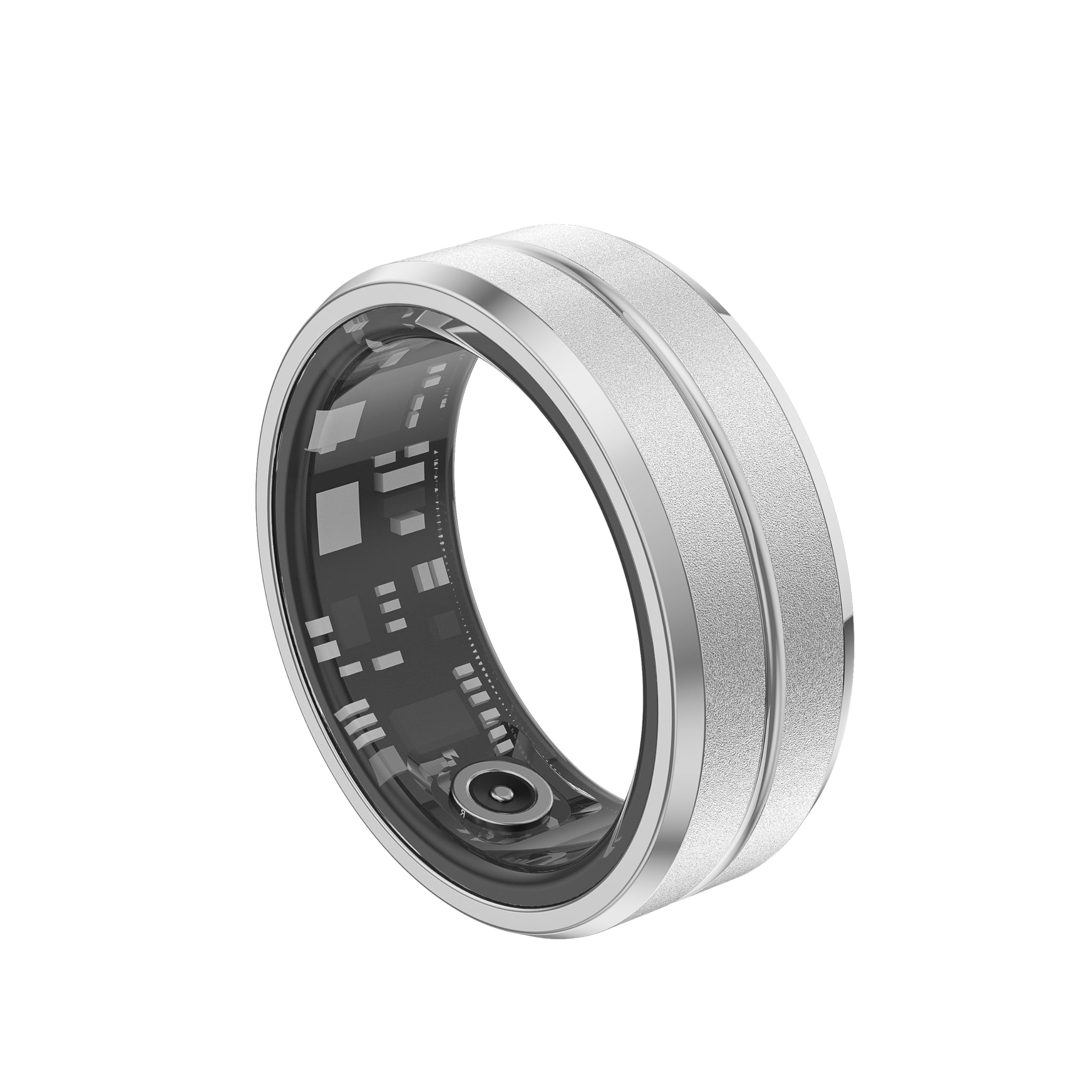 Anillo inteligente, rastreador de salud inteligente para mujeres y hombres, multimodos, monitor de frecuencia cardíaca y salud del sueño, baterías Bluetooth impermeables de larga duración (plata,
