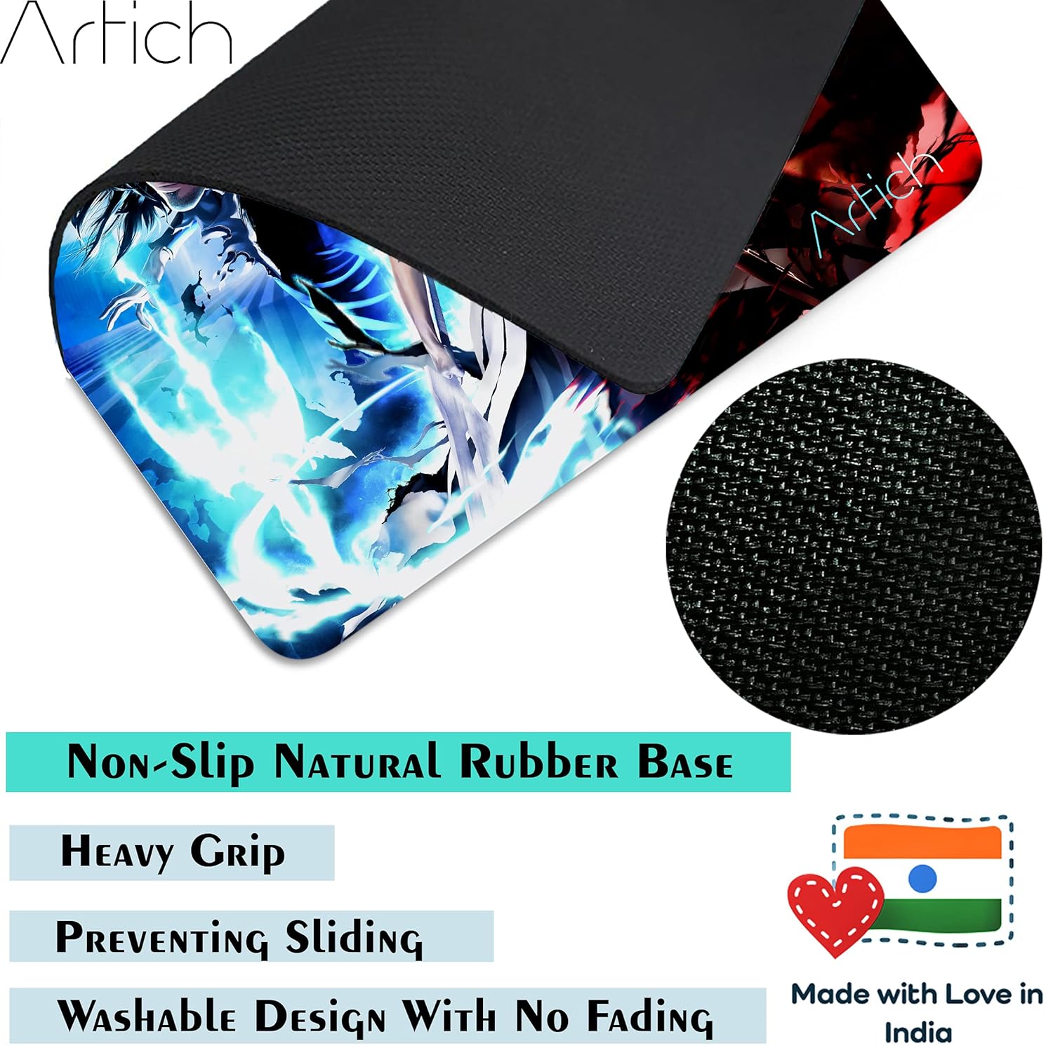 Artich Designer Gaming Mouse Pad for Office Laptop/Computer with Super Soft Non-Slip Rubber Base and Lycra Cloth Surface for Silky Touch Rectangle (Bleach Ichigo) 11 81SK1bNICiS. SL1500