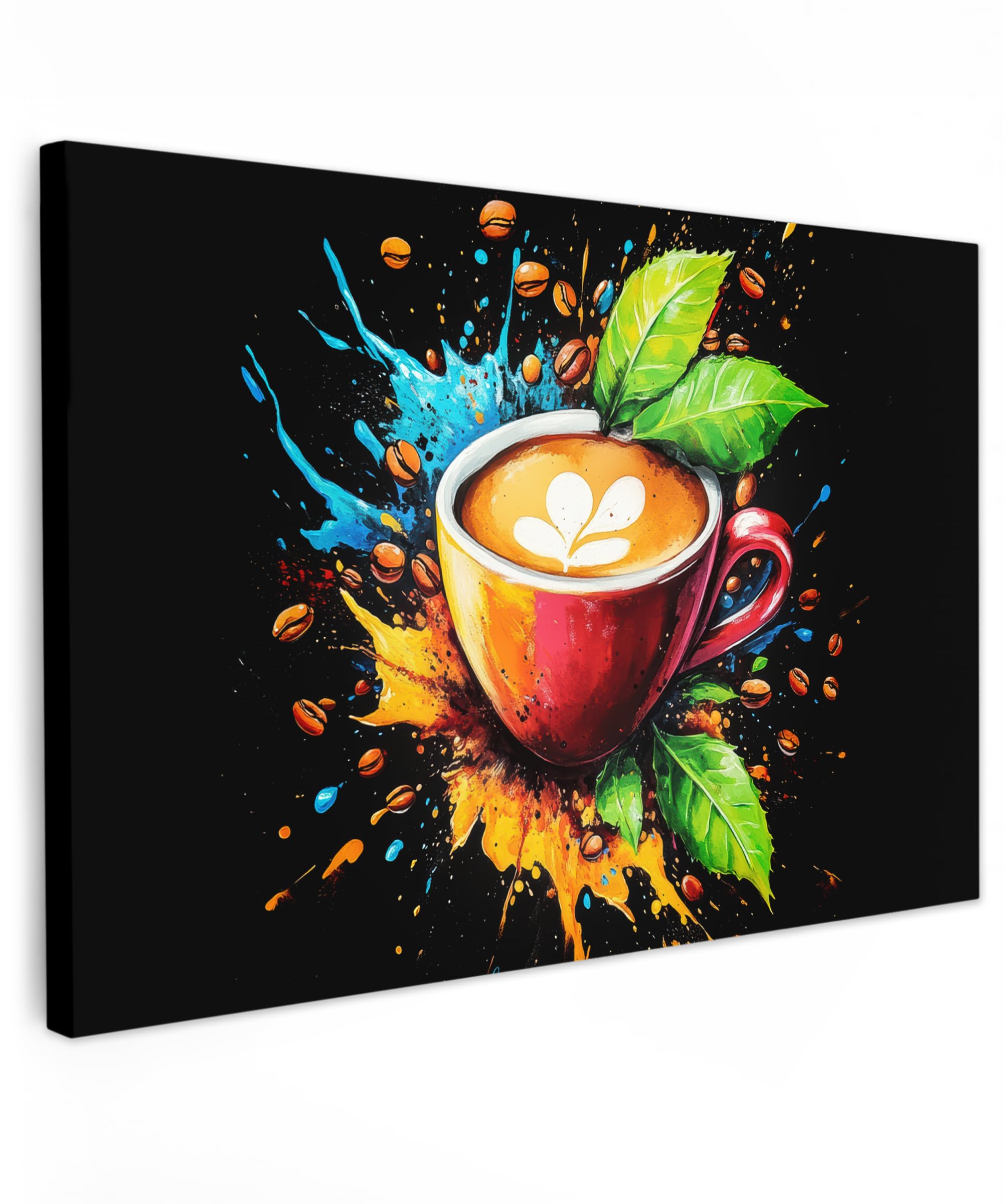 Muchowow Coffee - Drink - Graffiti Muchowow© Canvas Wall Art 35"X24" / 90X60 Cm Decor Paintings Print Framed On Canvas Pictures For Hallway Coffee - Graffiti - Drink - Abstract