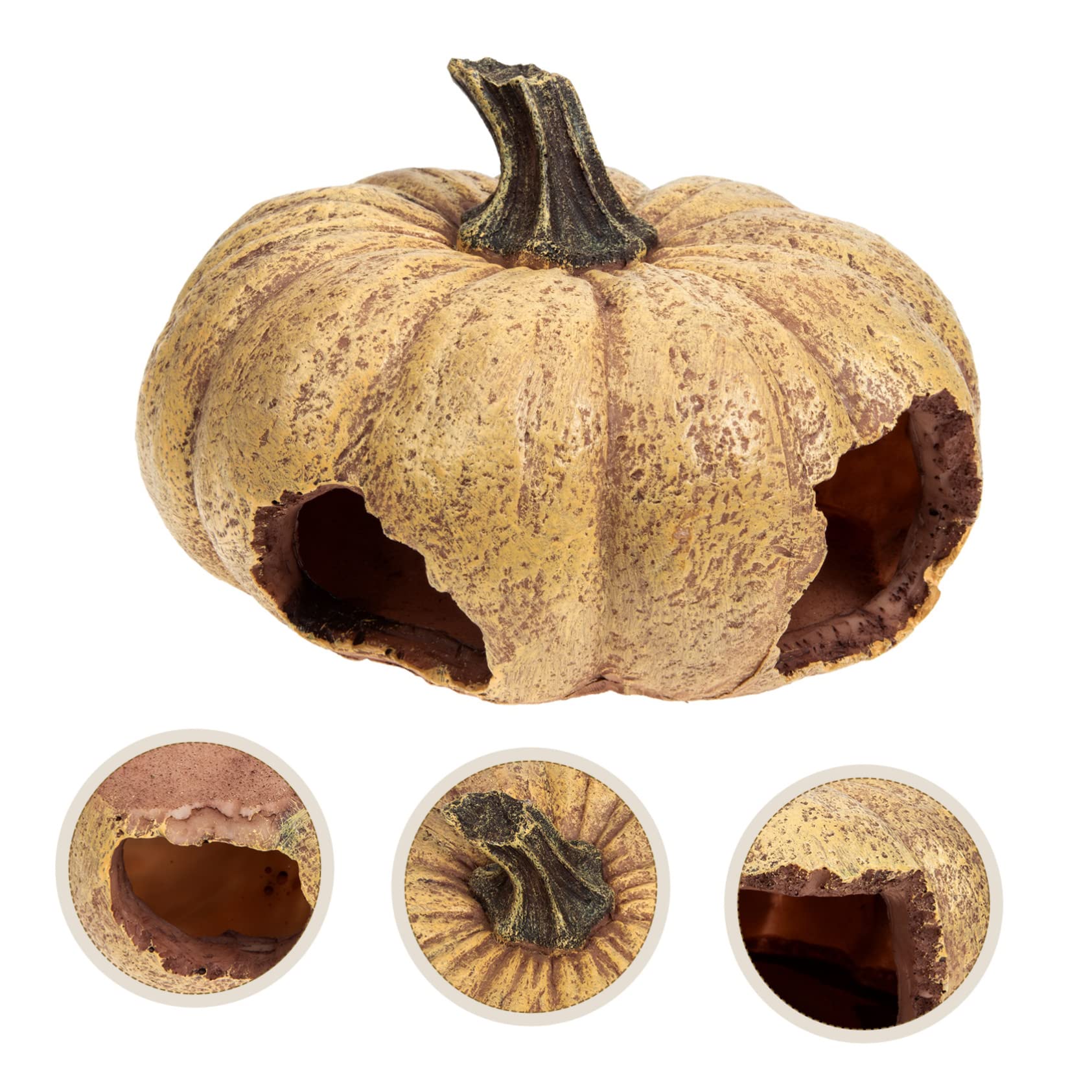 POPETPOP Nascondiglio Decorativo Per Rettili Forma Di Zucca Resistente All Usura Decorazione Delicata Per Terrario Accessori Per Rettili
