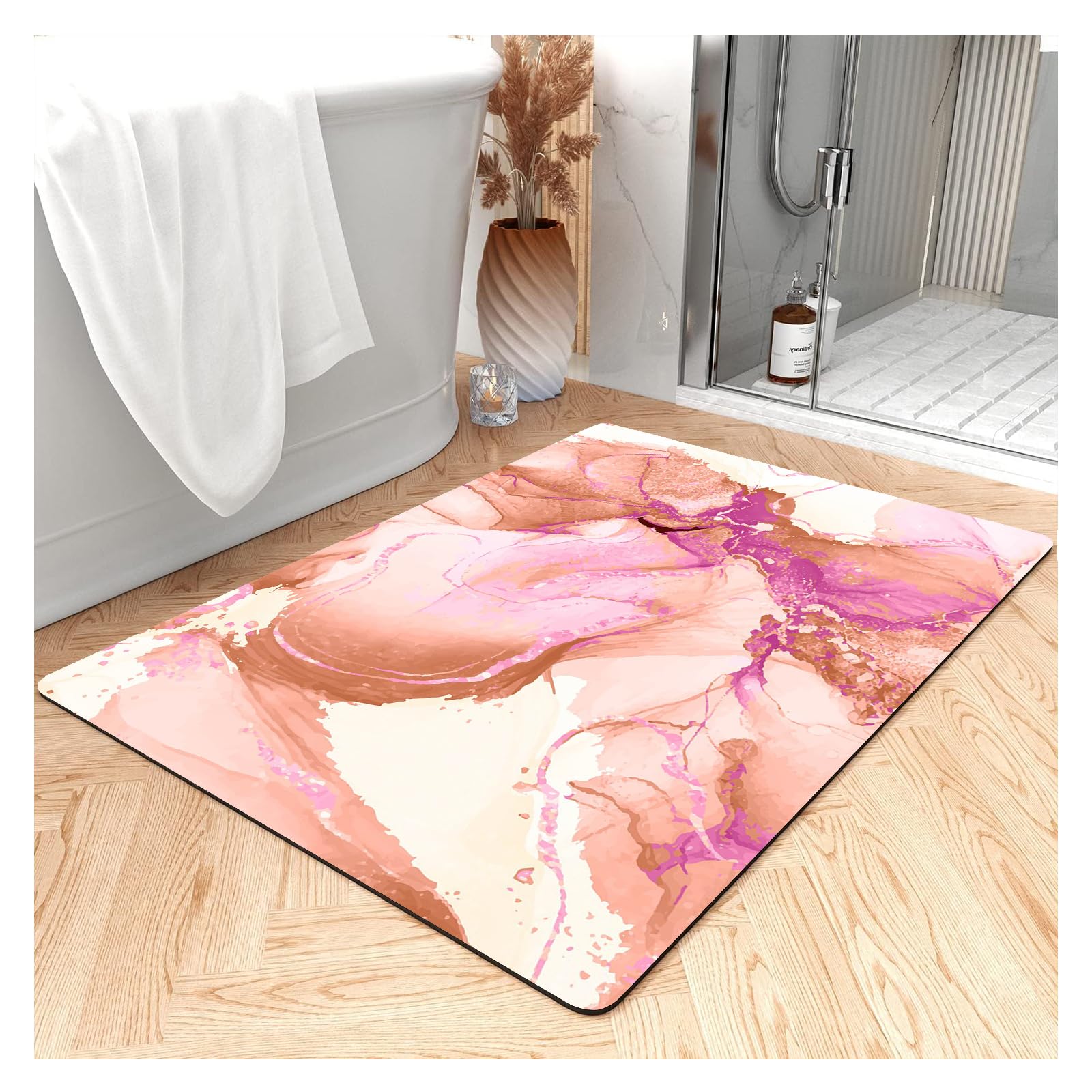 NEVKA Bath Mat – Diatomaceous Earth, Shower Mat, Quick Dry Bath Mats, Thin Absorbing Non Slip Bathroom Mats for Shower(1.7x2.6ft/20x31in/50x80cm,