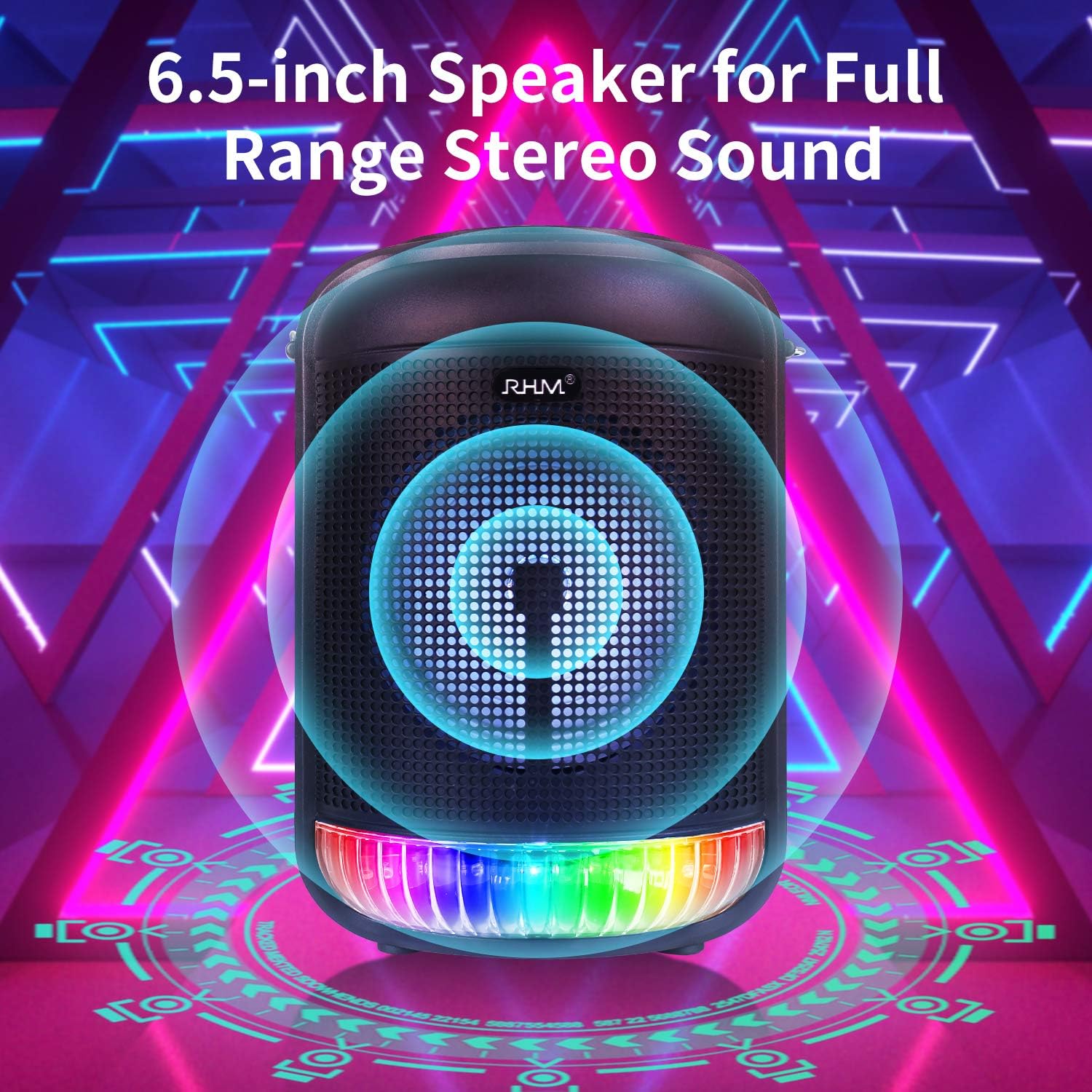 RHM Portable Karaoke Machine for Kids & Adults, Rechargeable Bluetooth