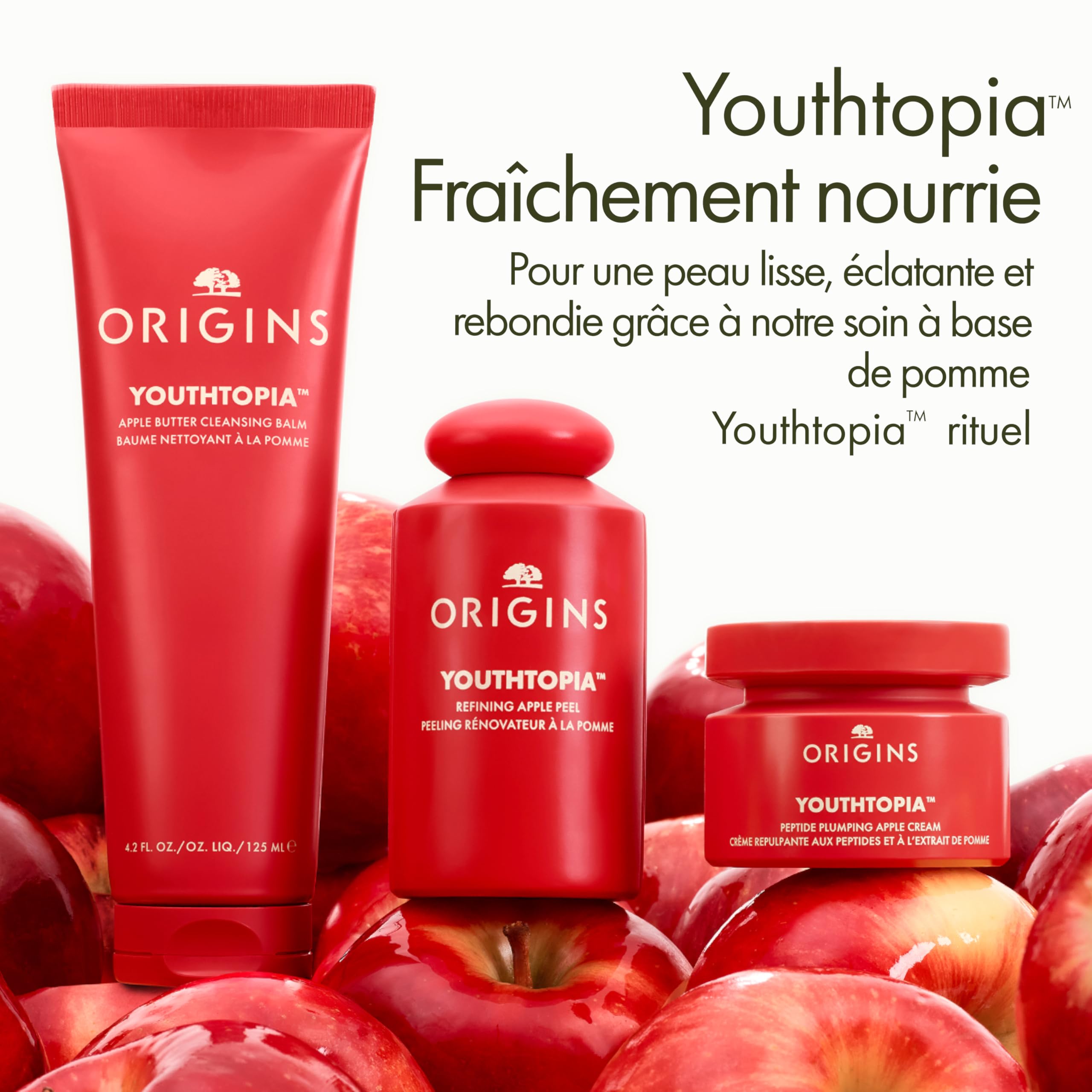 Origins Youthtopia Baume Nettoyant à la Pomme, Nettoie, aide à éliminer le maquillage et protège la barrière Hydratante de la peau, Contient du beurre de karité et de la glycérine 125 ml