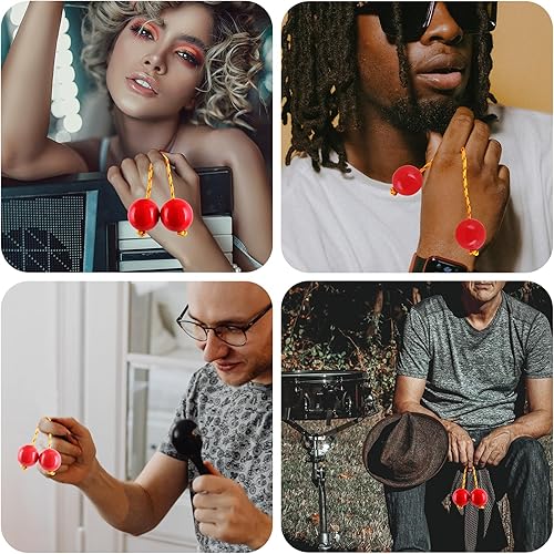 Miniatura 7 de EASTROCK 2 piezas de ritmos africanos Aslatua Shakers Kashaka musicales de percusión de una sola mano, instrumento Kashaka para adultos