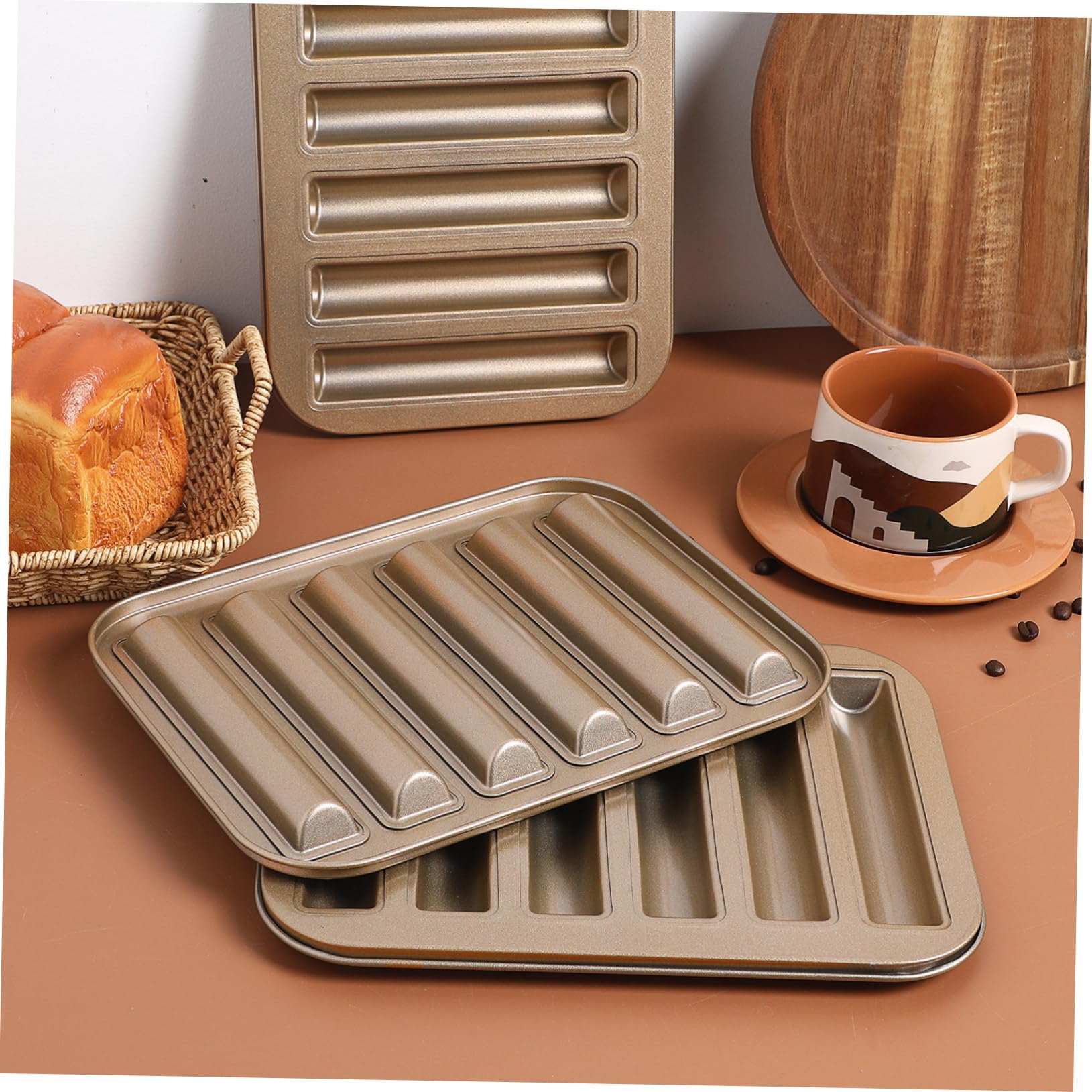 Ipetboom 3 Pièces Moule à Gâteau Pratique pour Pâtisserie DIY Moule à Adhésif pour Gâteaux Pâtisseries et Biscuits à Cavités Or
