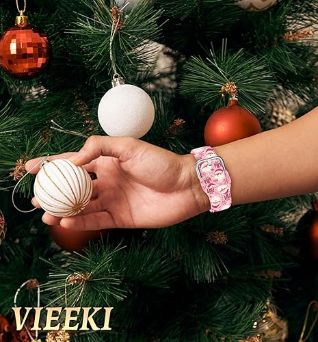 Vista 123 de Correas de reloj navideñas compatibles con Samsung Galaxy Watch de 1.575 pulgadas, 1.732 pulgadas, 0.787 pulgadas, correa de silicona de repuesto